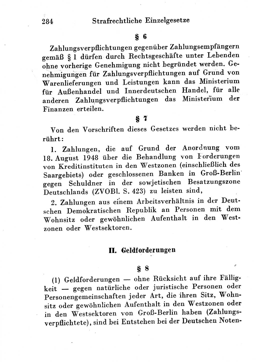 Strafgesetzbuch (StGB) und andere Strafgesetze [Deutsche Demokratische Republik (DDR)] 1954, Seite 284 (StGB Strafges. DDR 1954, S. 284)