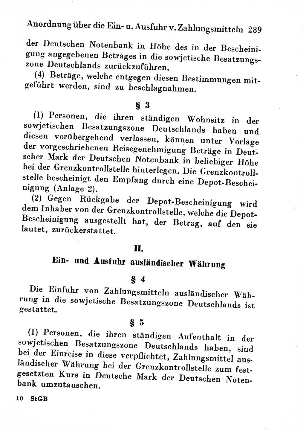 Strafgesetzbuch (StGB) und andere Strafgesetze [Deutsche Demokratische Republik (DDR)] 1954, Seite 289 (StGB Strafges. DDR 1954, S. 289)