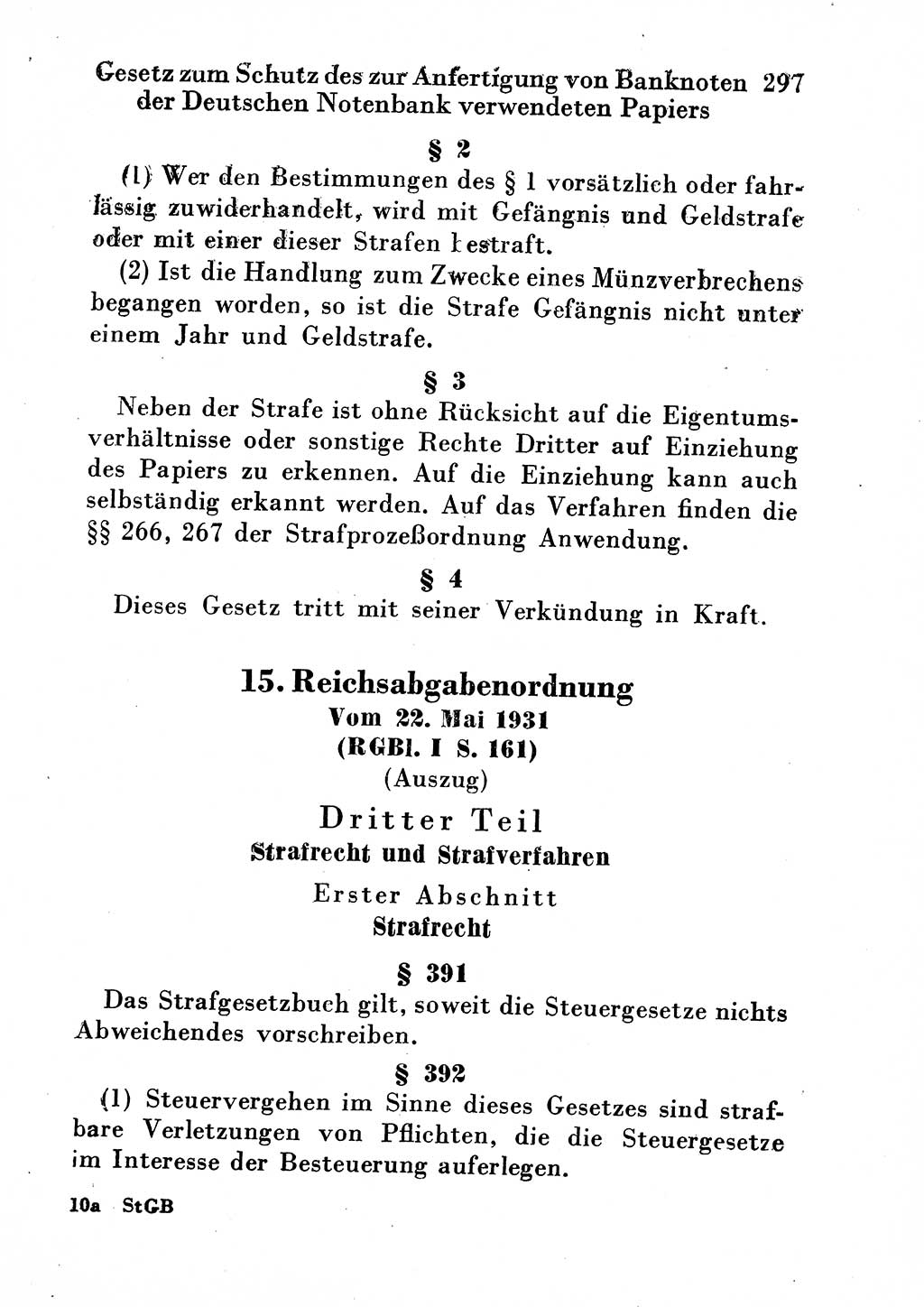 Strafgesetzbuch (StGB) und andere Strafgesetze [Deutsche Demokratische Republik (DDR)] 1954, Seite 297 (StGB Strafges. DDR 1954, S. 297)
