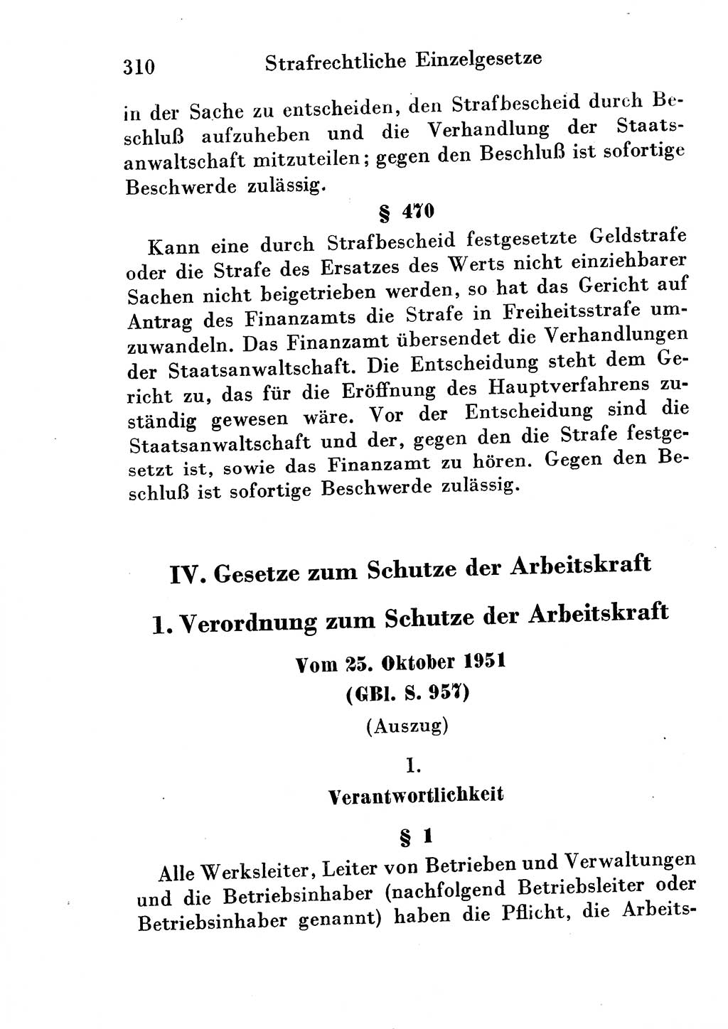 Strafgesetzbuch (StGB) und andere Strafgesetze [Deutsche Demokratische Republik (DDR)] 1954, Seite 310 (StGB Strafges. DDR 1954, S. 310)