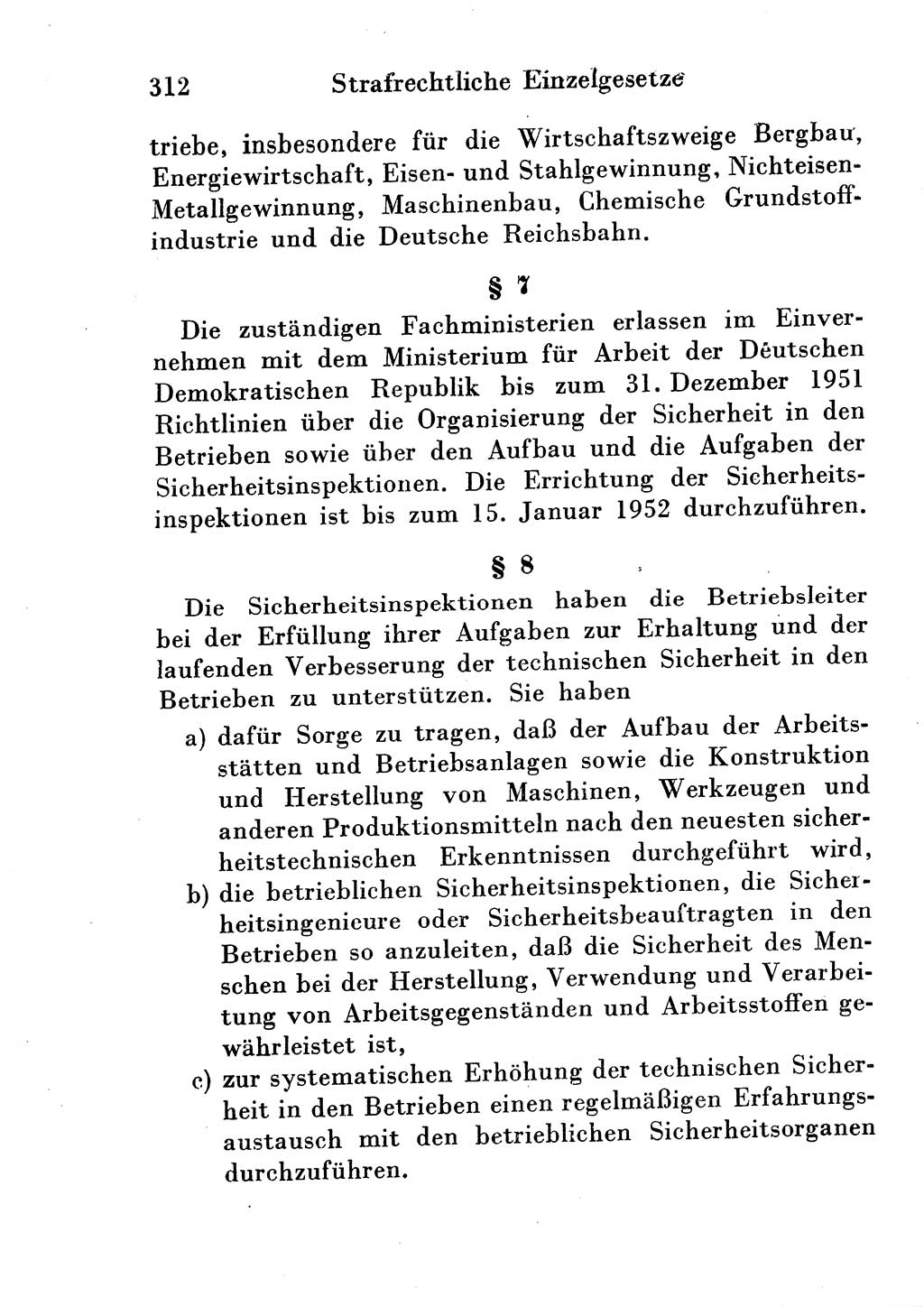 Strafgesetzbuch (StGB) und andere Strafgesetze [Deutsche Demokratische Republik (DDR)] 1954, Seite 312 (StGB Strafges. DDR 1954, S. 312)