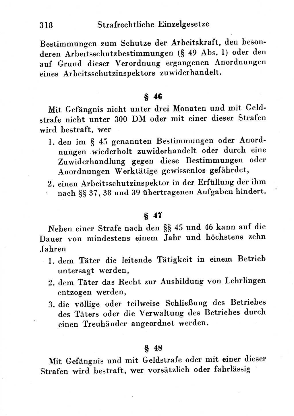 Strafgesetzbuch (StGB) und andere Strafgesetze [Deutsche Demokratische Republik (DDR)] 1954, Seite 318 (StGB Strafges. DDR 1954, S. 318)