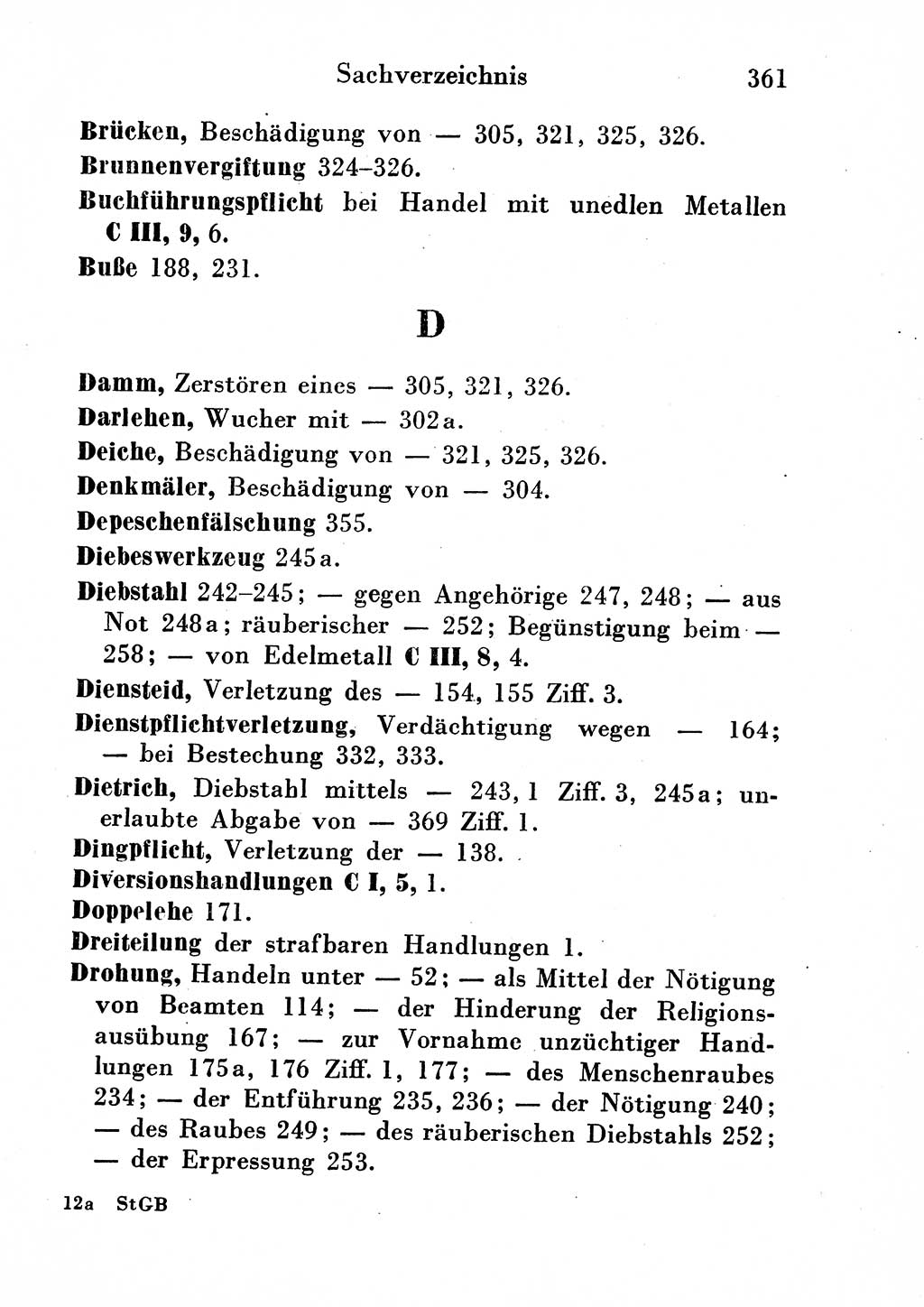 Strafgesetzbuch (StGB) und andere Strafgesetze [Deutsche Demokratische Republik (DDR)] 1954, Seite 361 (StGB Strafges. DDR 1954, S. 361)