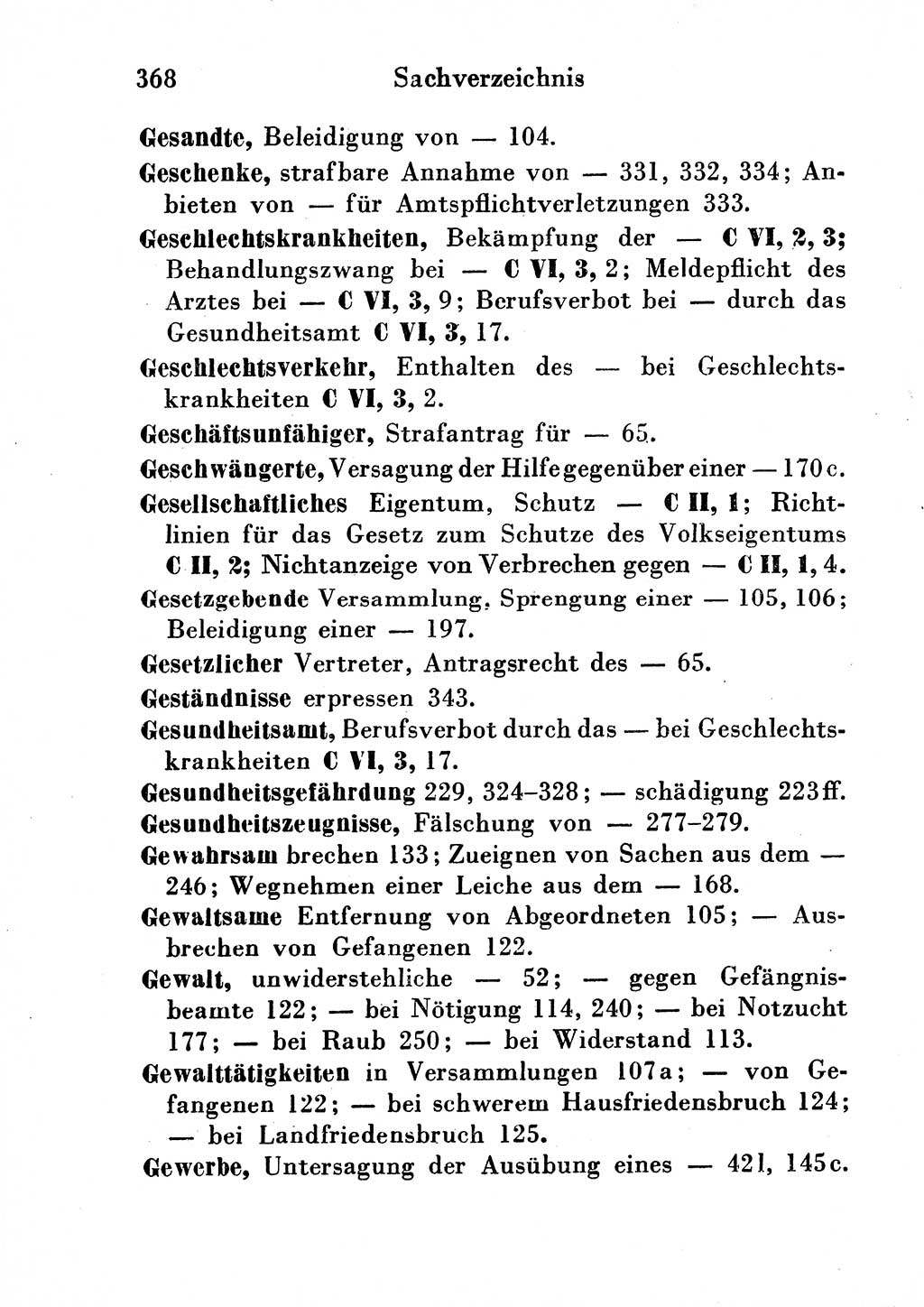 Strafgesetzbuch (StGB) und andere Strafgesetze [Deutsche Demokratische Republik (DDR)] 1954, Seite 368 (StGB Strafges. DDR 1954, S. 368)