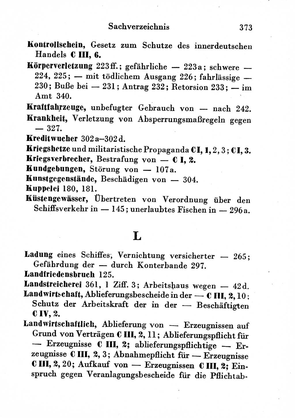 Strafgesetzbuch (StGB) und andere Strafgesetze [Deutsche Demokratische Republik (DDR)] 1954, Seite 373 (StGB Strafges. DDR 1954, S. 373)