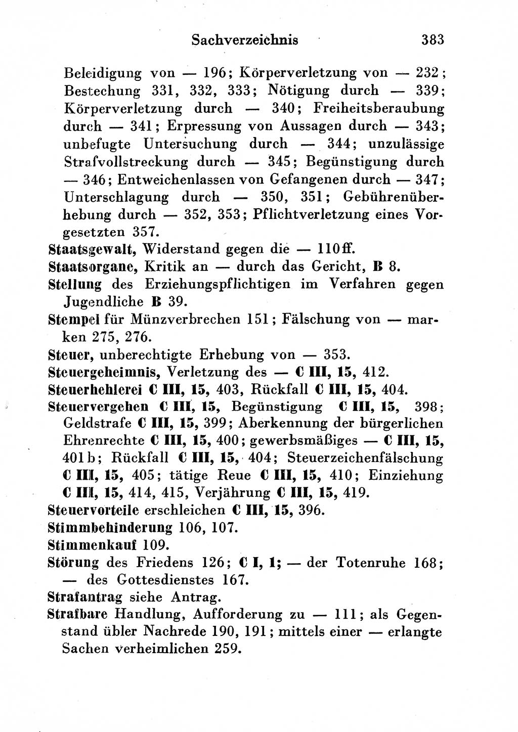 Strafgesetzbuch (StGB) und andere Strafgesetze [Deutsche Demokratische Republik (DDR)] 1954, Seite 383 (StGB Strafges. DDR 1954, S. 383)