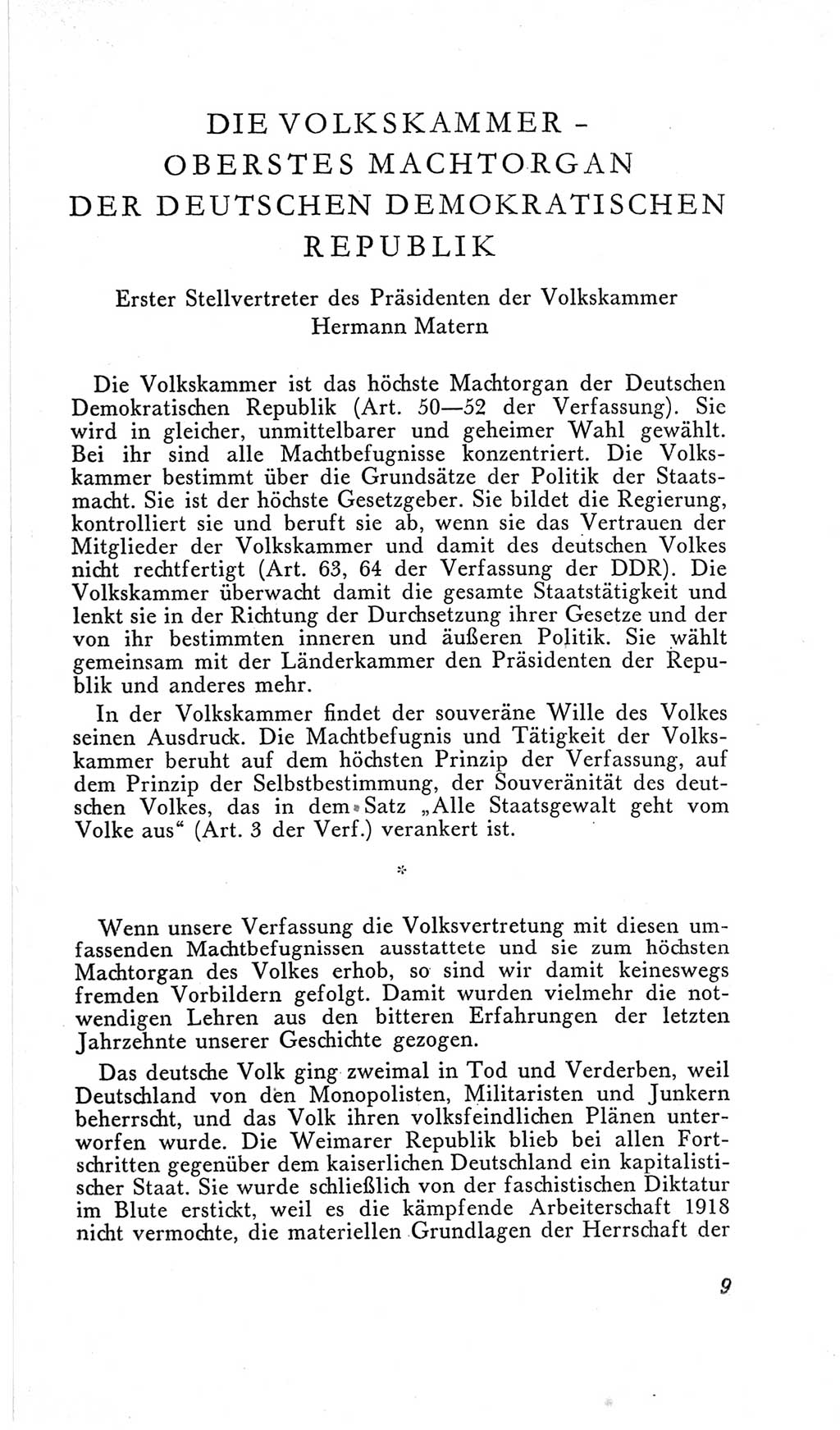 Handbuch der Volkskammer (VK) der Deutschen Demokratischen Republik (DDR), 2. Wahlperiode 1954-1958, Seite 9 (Hdb. VK. DDR, 2. WP. 1954-1958, S. 9)