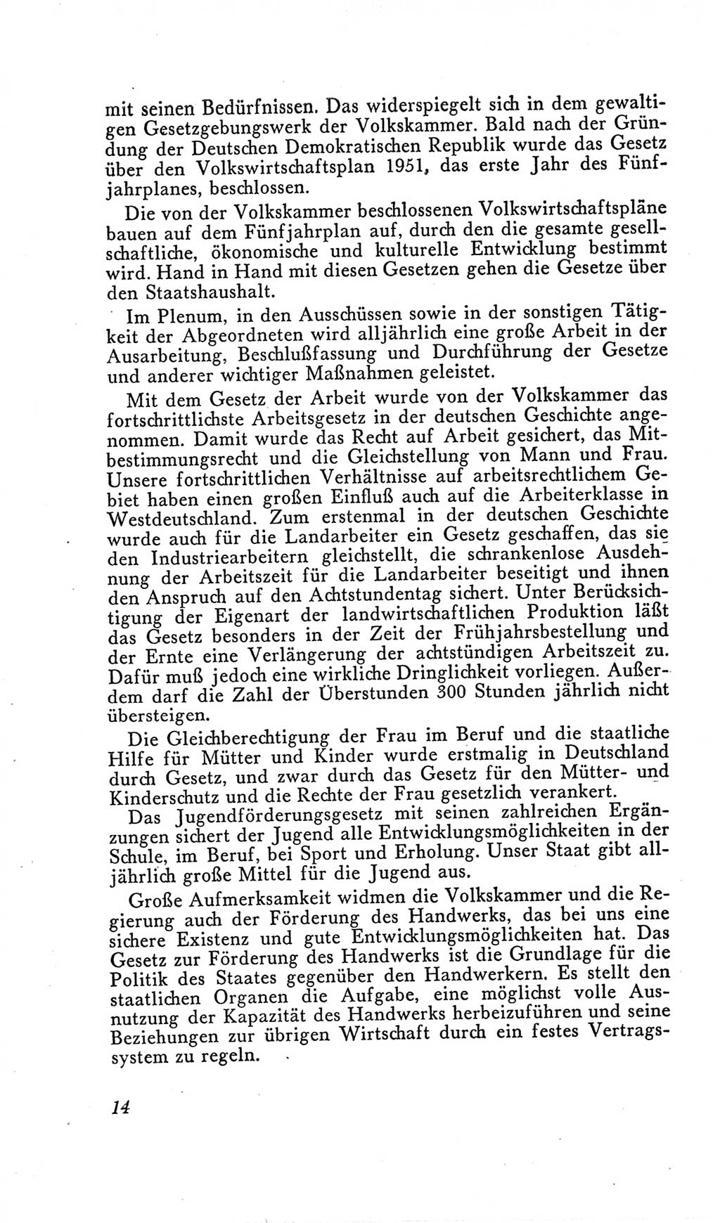 Handbuch der Volkskammer (VK) der Deutschen Demokratischen Republik (DDR), 2. Wahlperiode 1954-1958, Seite 14 (Hdb. VK. DDR, 2. WP. 1954-1958, S. 14)