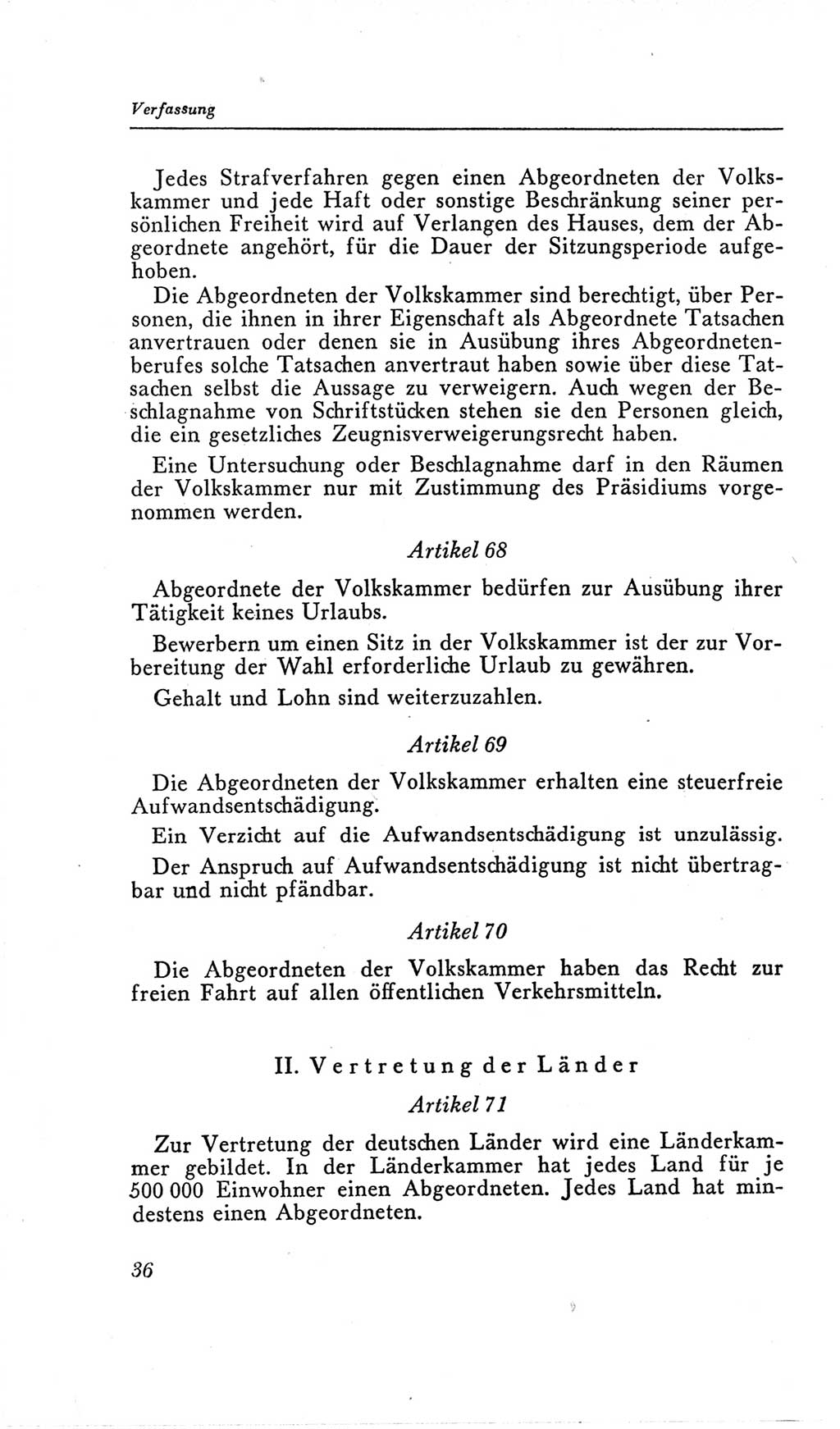 Handbuch der Volkskammer (VK) der Deutschen Demokratischen Republik (DDR), 2. Wahlperiode 1954-1958, Seite 36 (Hdb. VK. DDR, 2. WP. 1954-1958, S. 36)