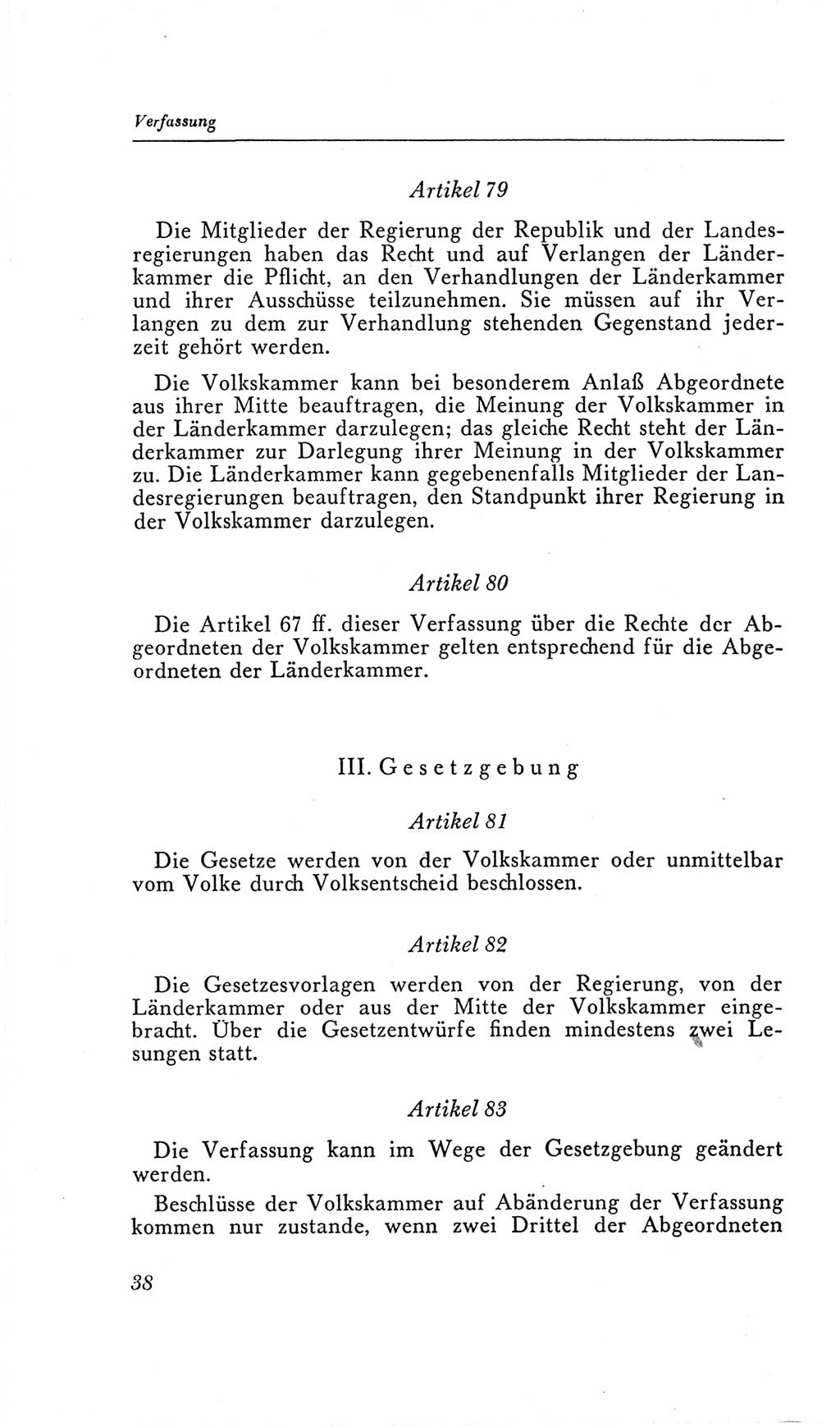 Handbuch der Volkskammer (VK) der Deutschen Demokratischen Republik (DDR), 2. Wahlperiode 1954-1958, Seite 38 (Hdb. VK. DDR, 2. WP. 1954-1958, S. 38)