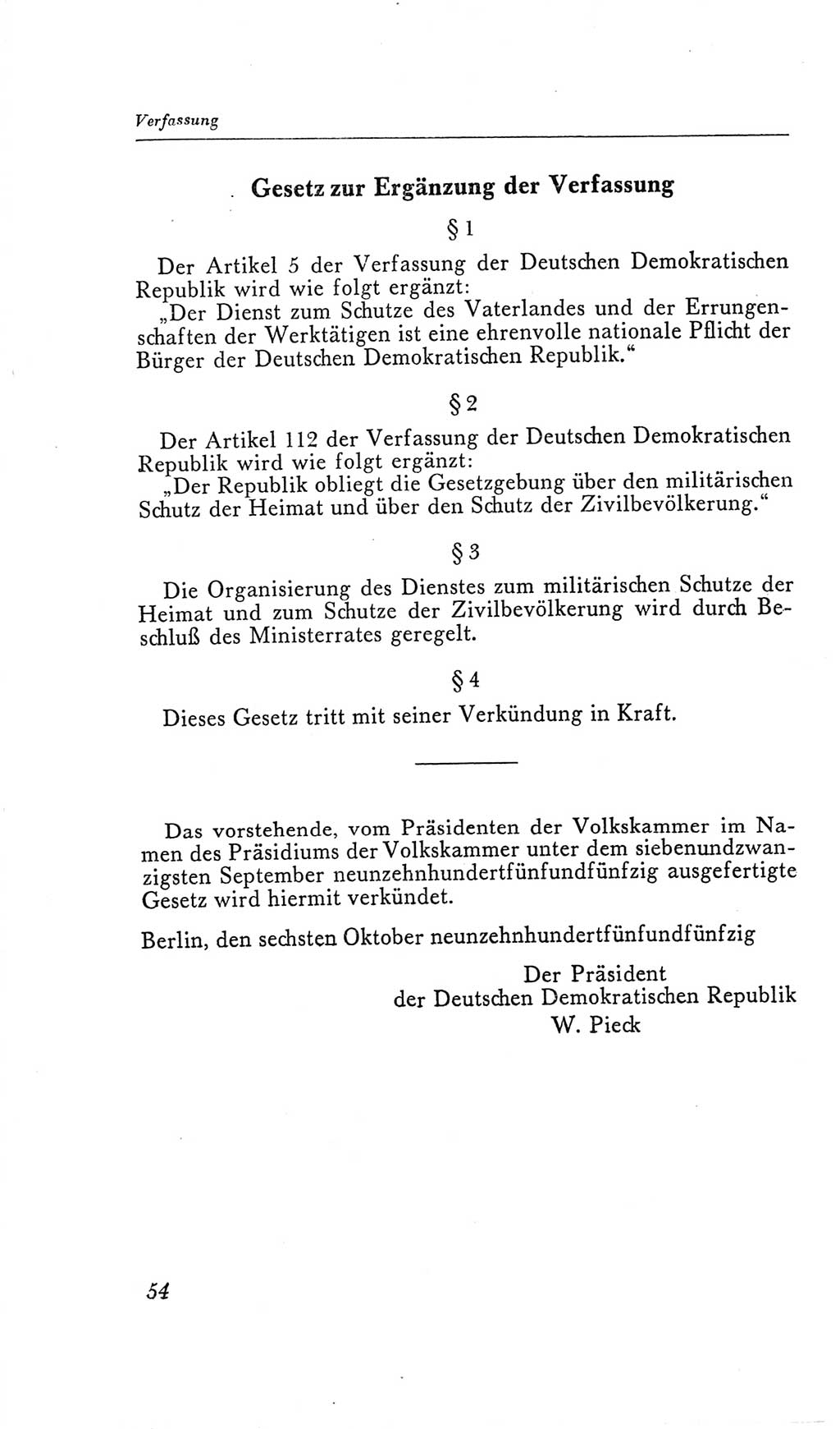 Handbuch der Volkskammer (VK) der Deutschen Demokratischen Republik (DDR), 2. Wahlperiode 1954-1958, Seite 54 (Hdb. VK. DDR, 2. WP. 1954-1958, S. 54)