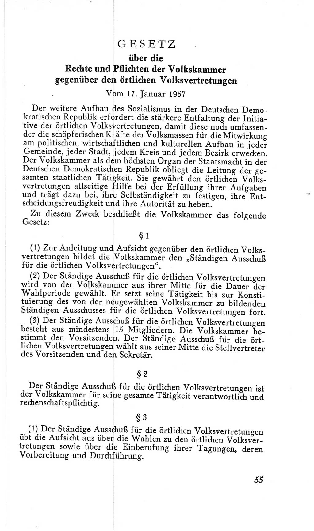 Handbuch der Volkskammer (VK) der Deutschen Demokratischen Republik (DDR), 2. Wahlperiode 1954-1958, Seite 55 (Hdb. VK. DDR, 2. WP. 1954-1958, S. 55)