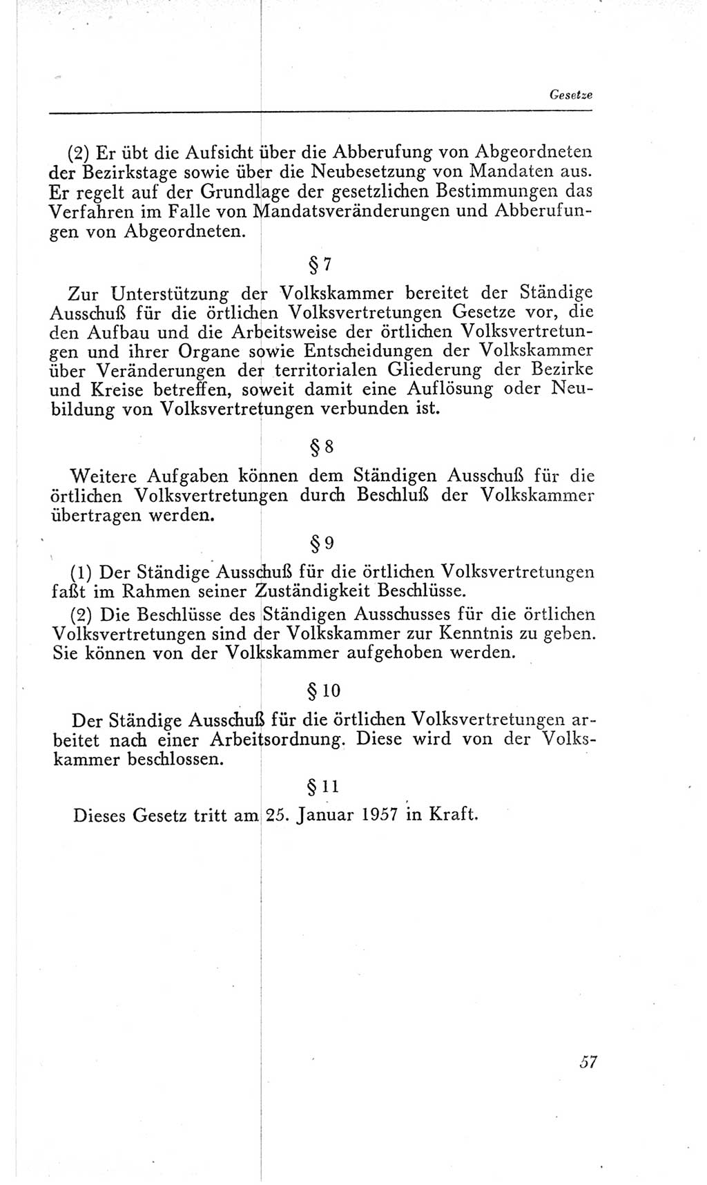 Handbuch der Volkskammer (VK) der Deutschen Demokratischen Republik (DDR), 2. Wahlperiode 1954-1958, Seite 57 (Hdb. VK. DDR, 2. WP. 1954-1958, S. 57)