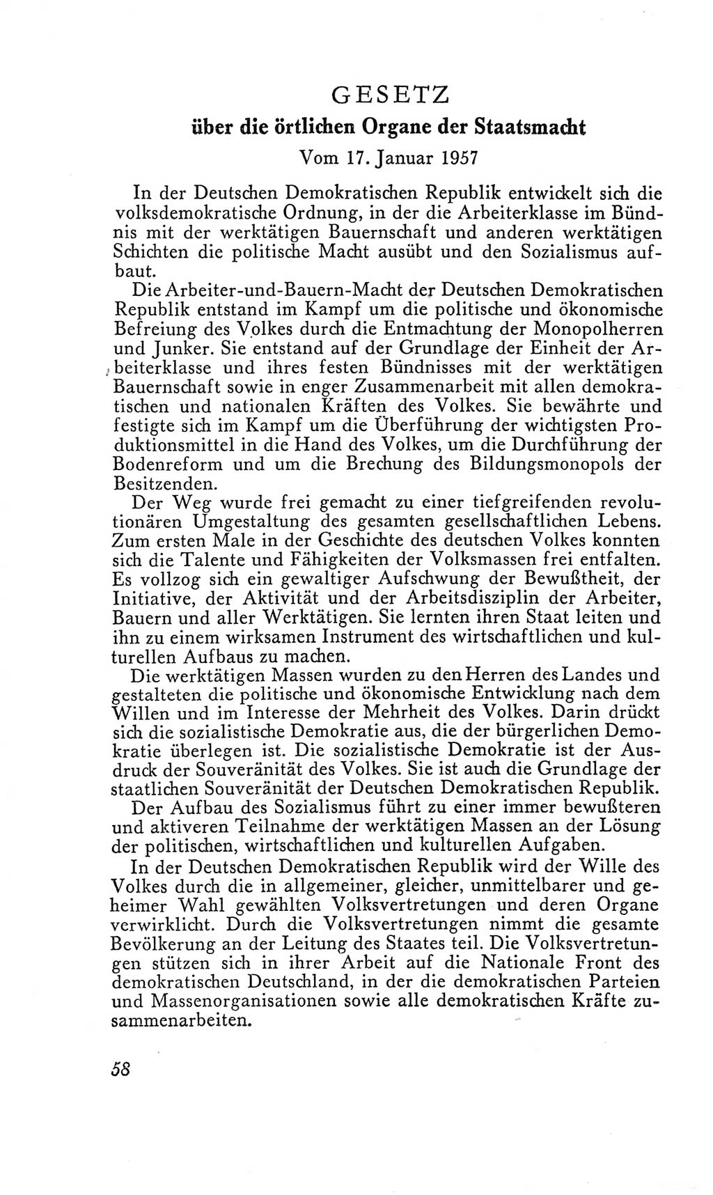 Handbuch der Volkskammer (VK) der Deutschen Demokratischen Republik (DDR), 2. Wahlperiode 1954-1958, Seite 58 (Hdb. VK. DDR, 2. WP. 1954-1958, S. 58)