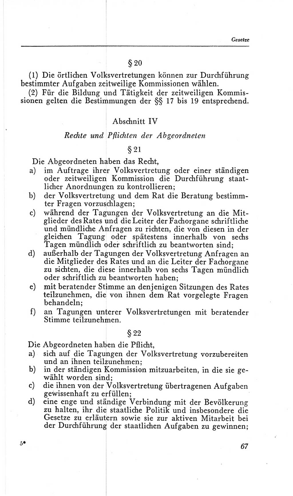 Handbuch der Volkskammer (VK) der Deutschen Demokratischen Republik (DDR), 2. Wahlperiode 1954-1958, Seite 67 (Hdb. VK. DDR, 2. WP. 1954-1958, S. 67)