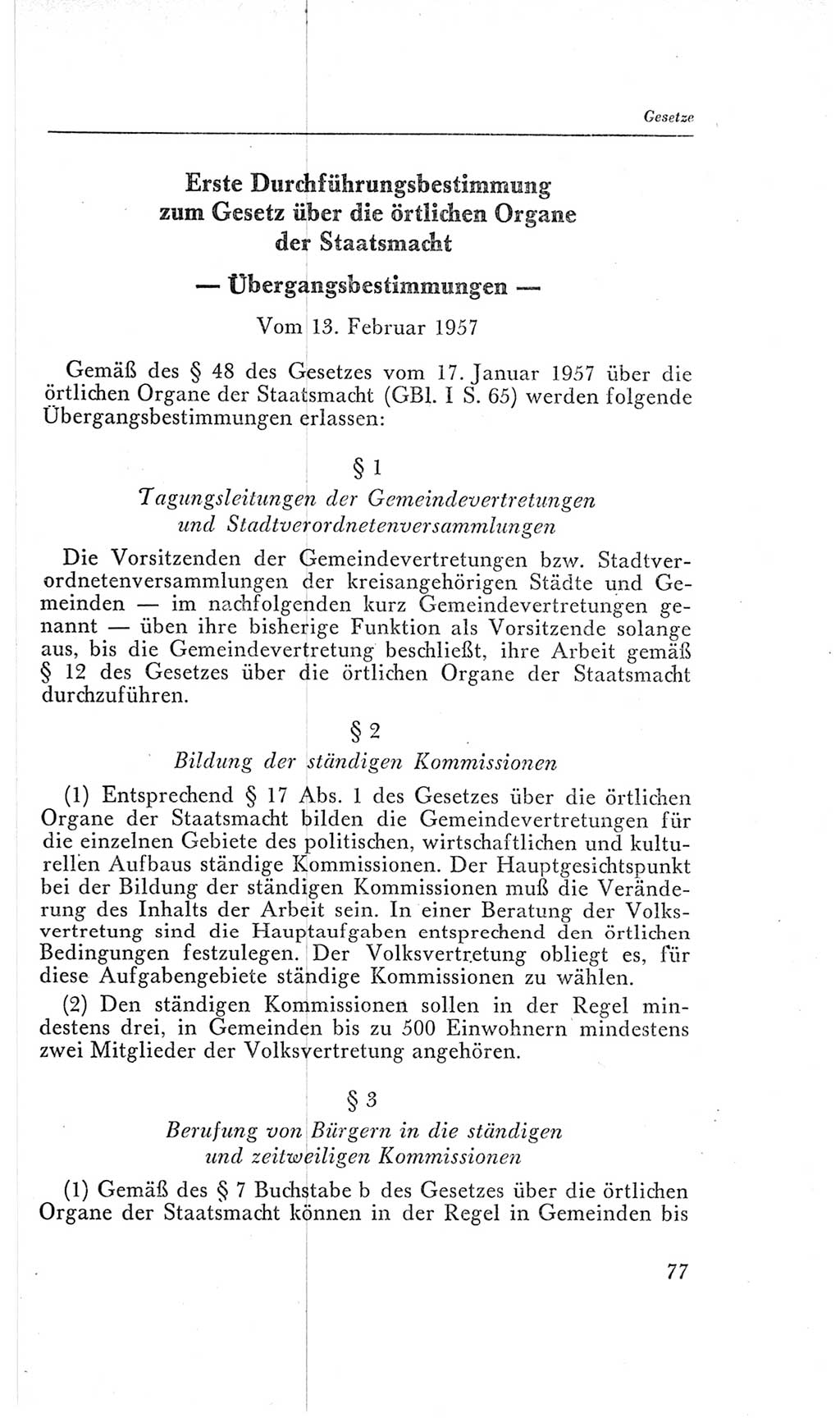 Handbuch der Volkskammer (VK) der Deutschen Demokratischen Republik (DDR), 2. Wahlperiode 1954-1958, Seite 77 (Hdb. VK. DDR, 2. WP. 1954-1958, S. 77)
