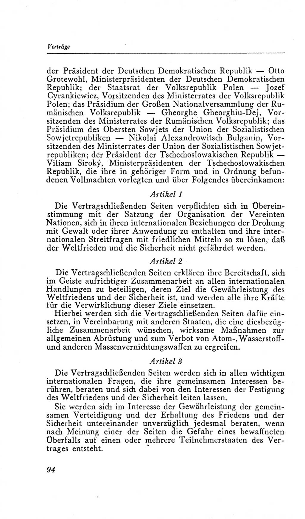 Handbuch der Volkskammer (VK) der Deutschen Demokratischen Republik (DDR), 2. Wahlperiode 1954-1958, Seite 94 (Hdb. VK. DDR, 2. WP. 1954-1958, S. 94)