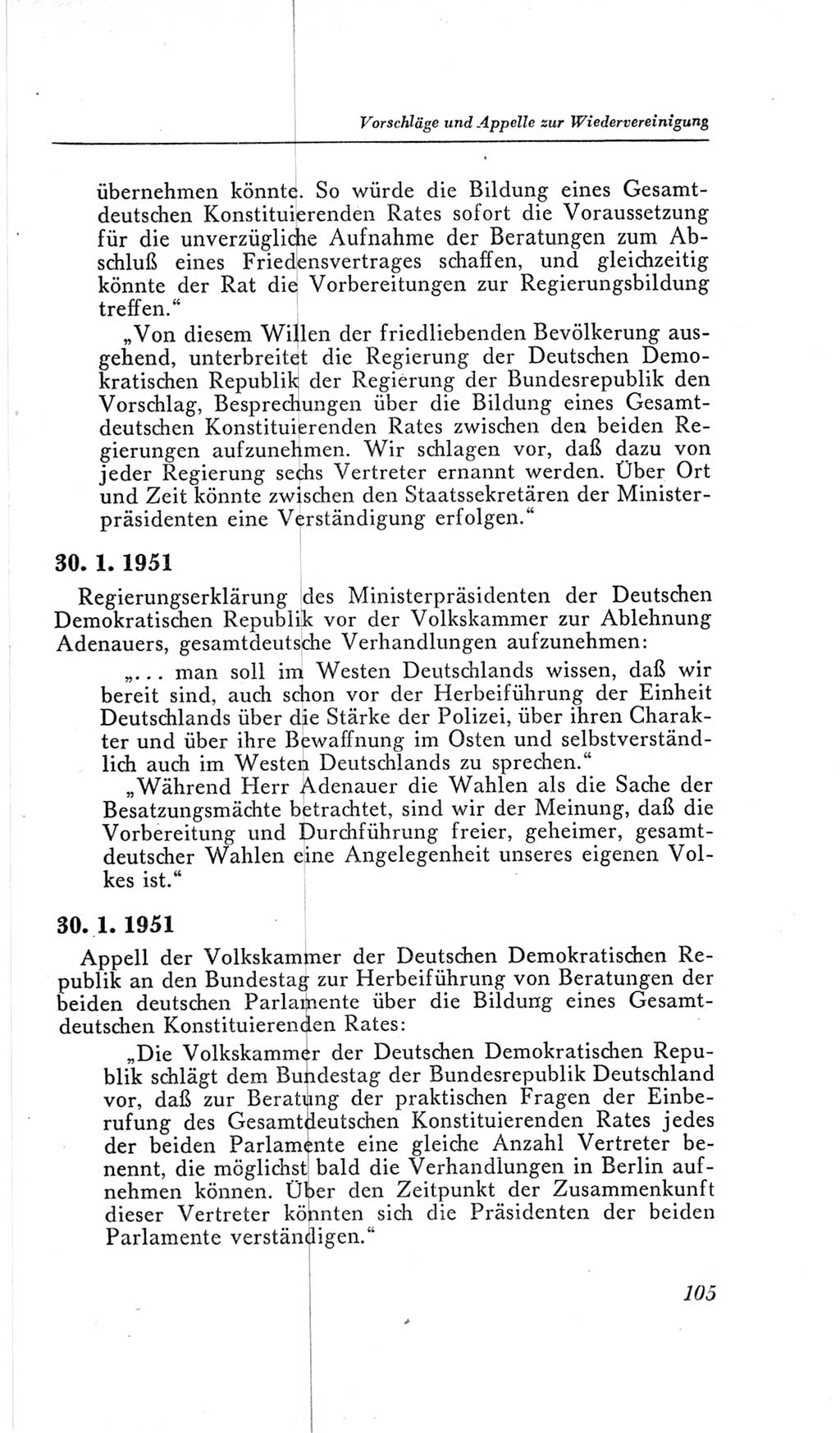 Handbuch der Volkskammer (VK) der Deutschen Demokratischen Republik (DDR), 2. Wahlperiode 1954-1958, Seite 105 (Hdb. VK. DDR, 2. WP. 1954-1958, S. 105)