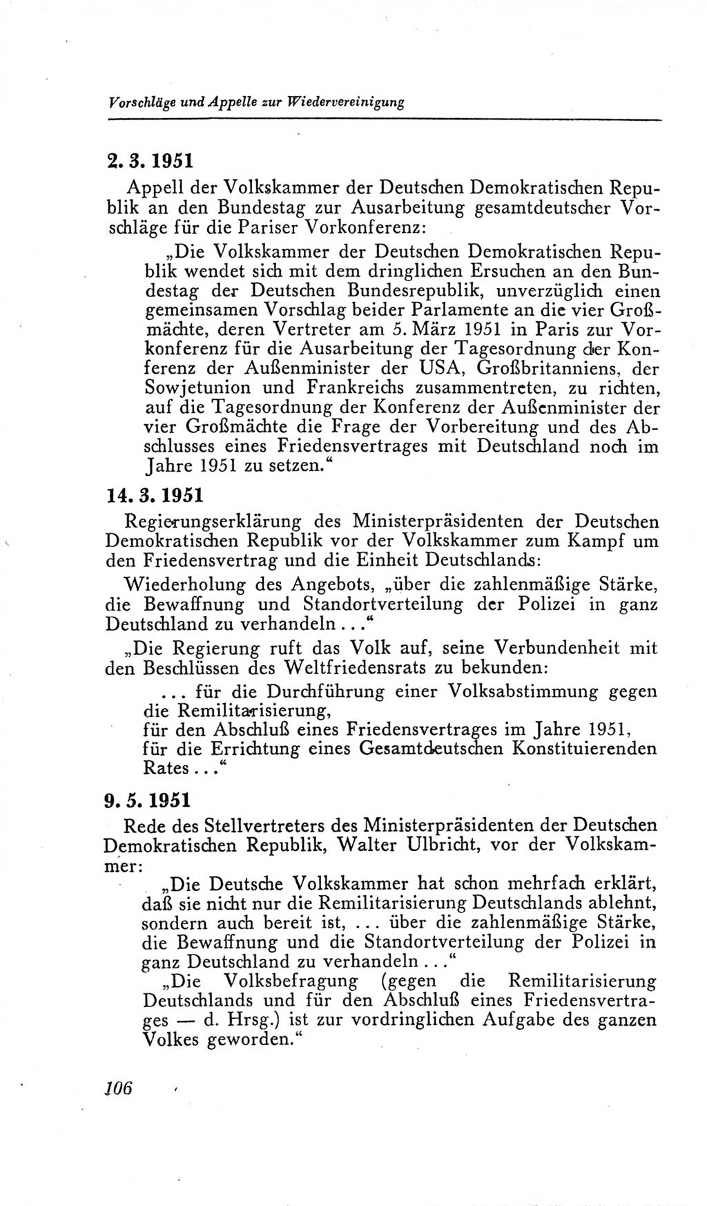 Handbuch der Volkskammer (VK) der Deutschen Demokratischen Republik (DDR), 2. Wahlperiode 1954-1958, Seite 106 (Hdb. VK. DDR, 2. WP. 1954-1958, S. 106)