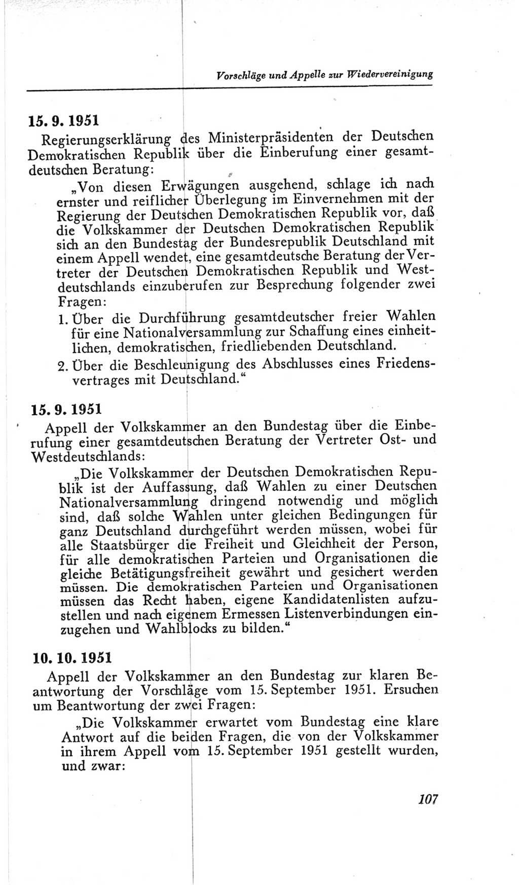 Handbuch der Volkskammer (VK) der Deutschen Demokratischen Republik (DDR), 2. Wahlperiode 1954-1958, Seite 107 (Hdb. VK. DDR, 2. WP. 1954-1958, S. 107)