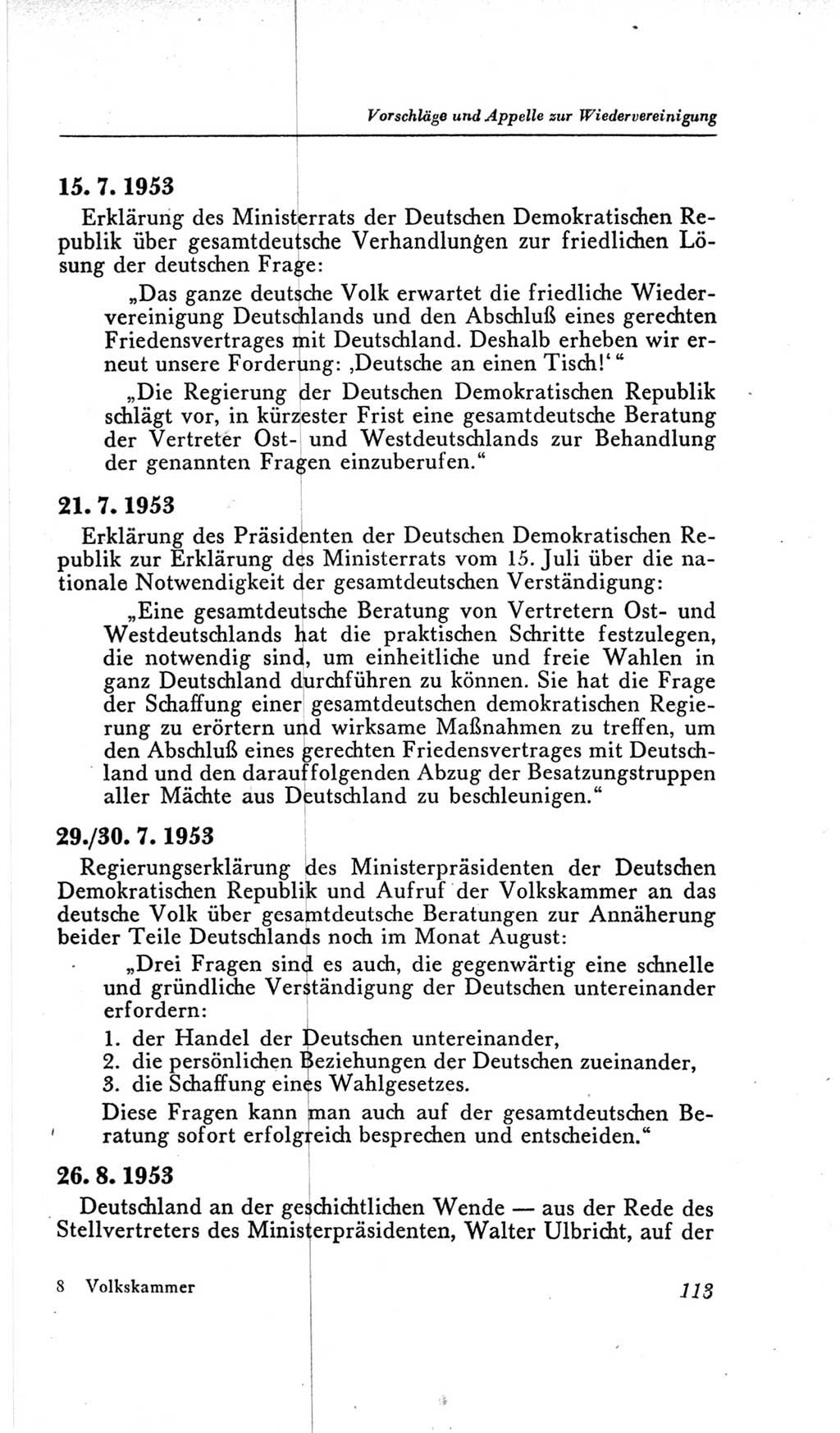 Handbuch der Volkskammer (VK) der Deutschen Demokratischen Republik (DDR), 2. Wahlperiode 1954-1958, Seite 113 (Hdb. VK. DDR, 2. WP. 1954-1958, S. 113)