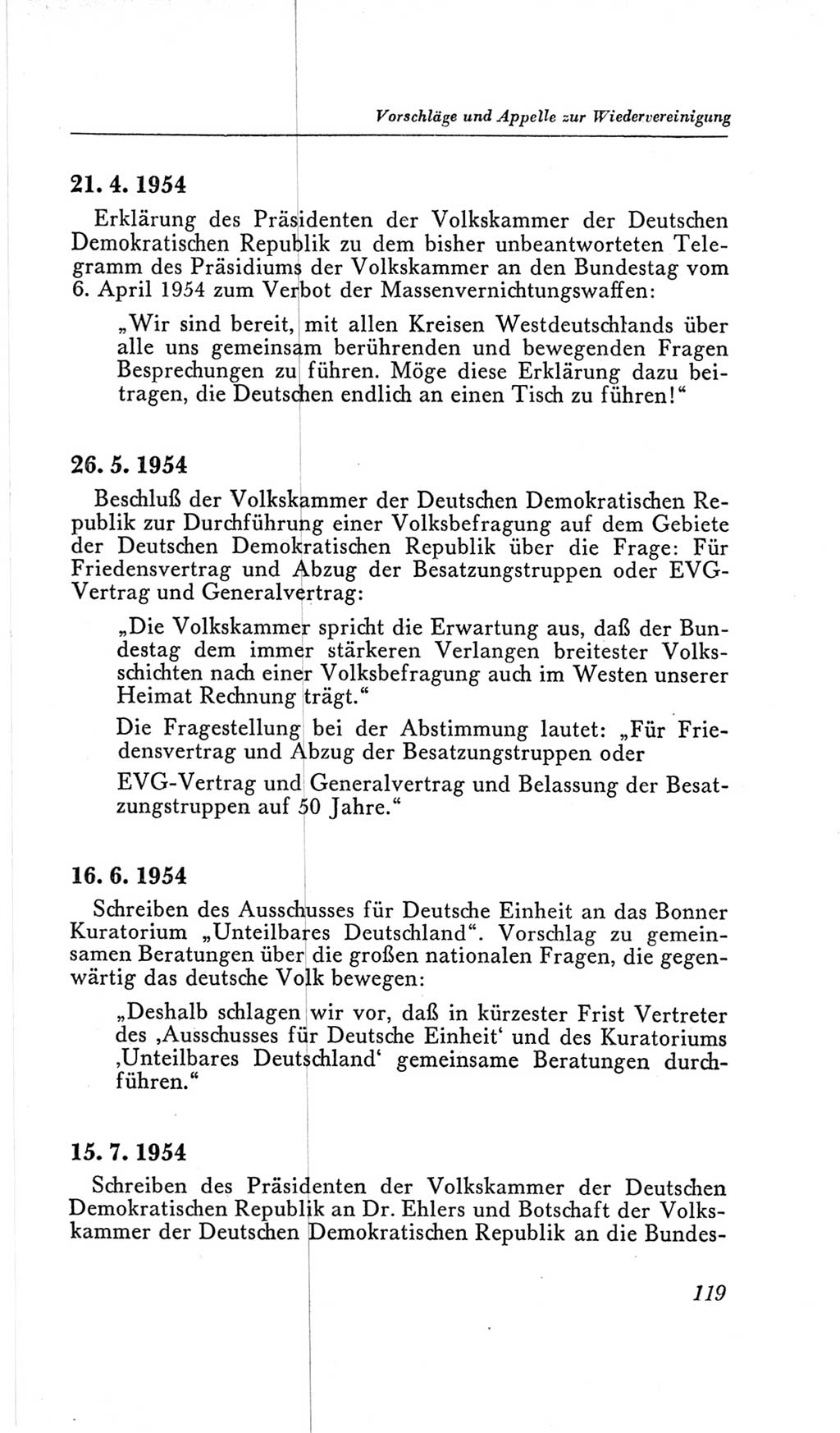 Handbuch der Volkskammer (VK) der Deutschen Demokratischen Republik (DDR), 2. Wahlperiode 1954-1958, Seite 119 (Hdb. VK. DDR, 2. WP. 1954-1958, S. 119)