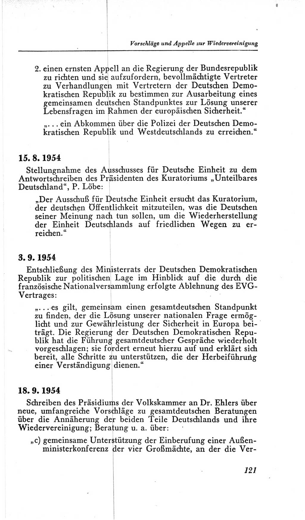 Handbuch der Volkskammer (VK) der Deutschen Demokratischen Republik (DDR), 2. Wahlperiode 1954-1958, Seite 121 (Hdb. VK. DDR, 2. WP. 1954-1958, S. 121)