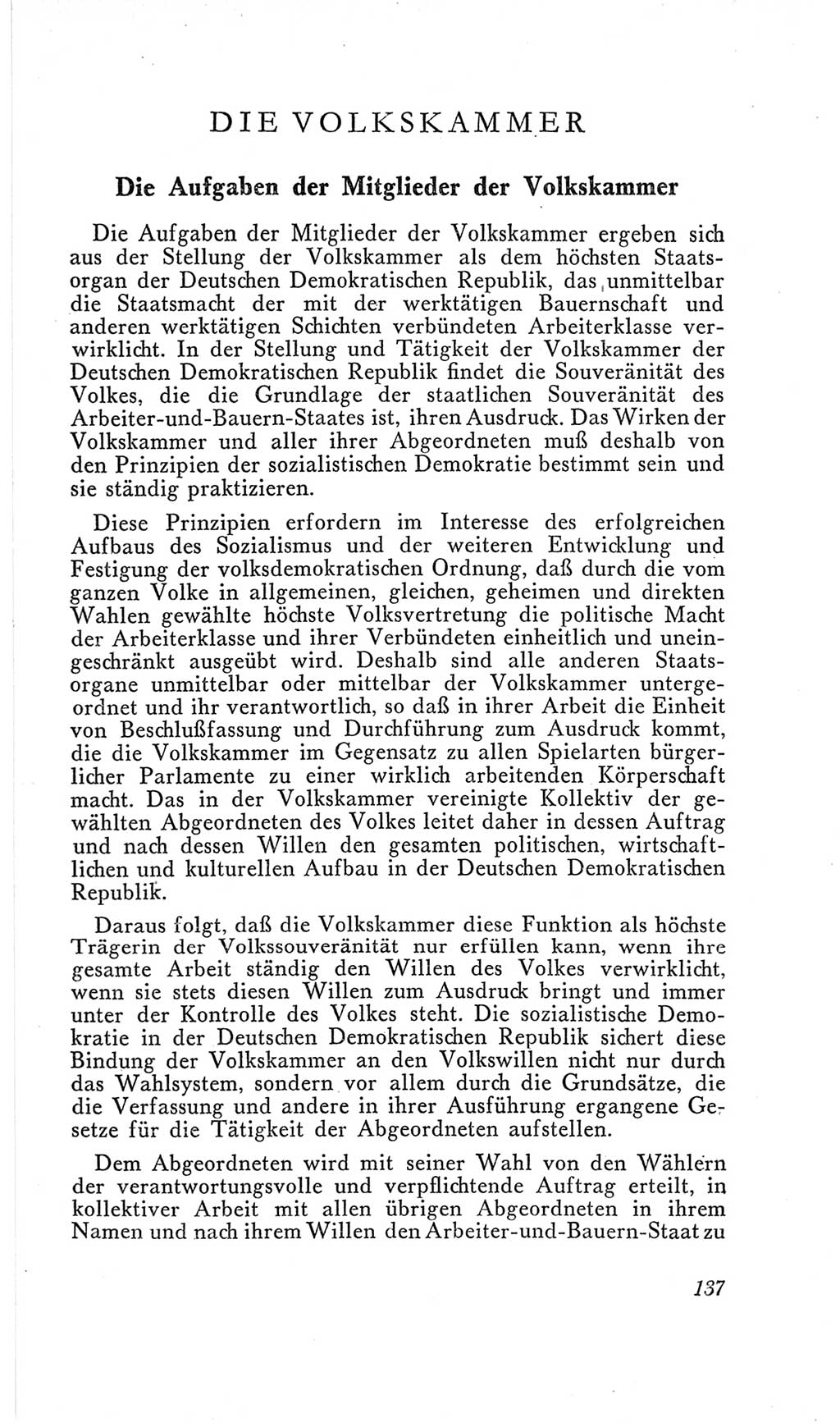Handbuch der Volkskammer (VK) der Deutschen Demokratischen Republik (DDR), 2. Wahlperiode 1954-1958, Seite 137 (Hdb. VK. DDR, 2. WP. 1954-1958, S. 137)