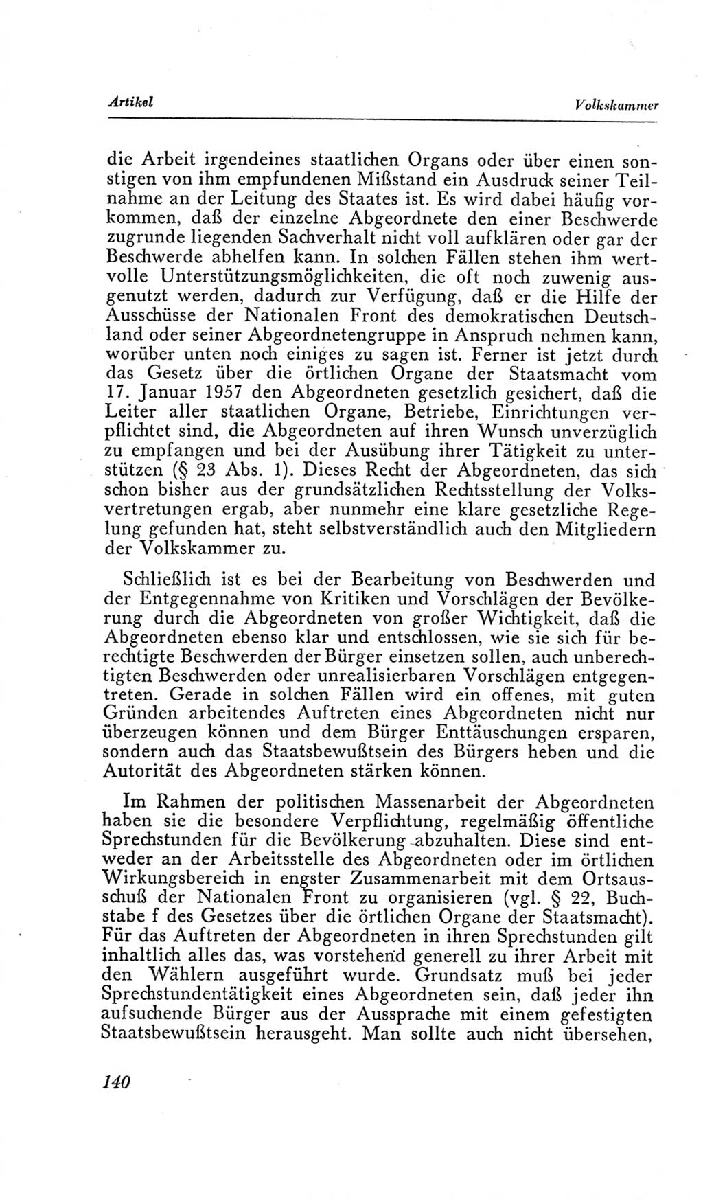 Handbuch der Volkskammer (VK) der Deutschen Demokratischen Republik (DDR), 2. Wahlperiode 1954-1958, Seite 140 (Hdb. VK. DDR, 2. WP. 1954-1958, S. 140)