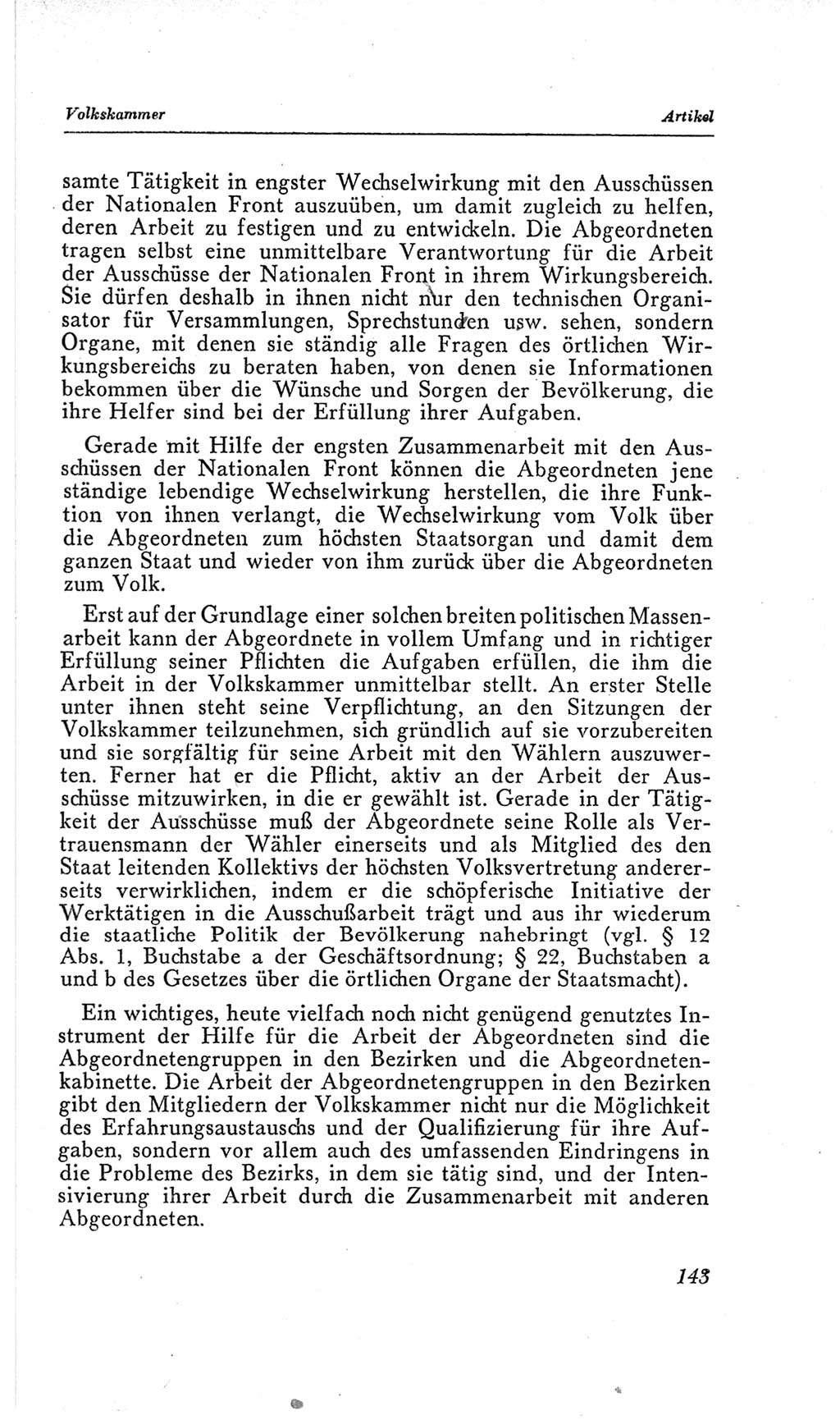 Handbuch der Volkskammer (VK) der Deutschen Demokratischen Republik (DDR), 2. Wahlperiode 1954-1958, Seite 143 (Hdb. VK. DDR, 2. WP. 1954-1958, S. 143)