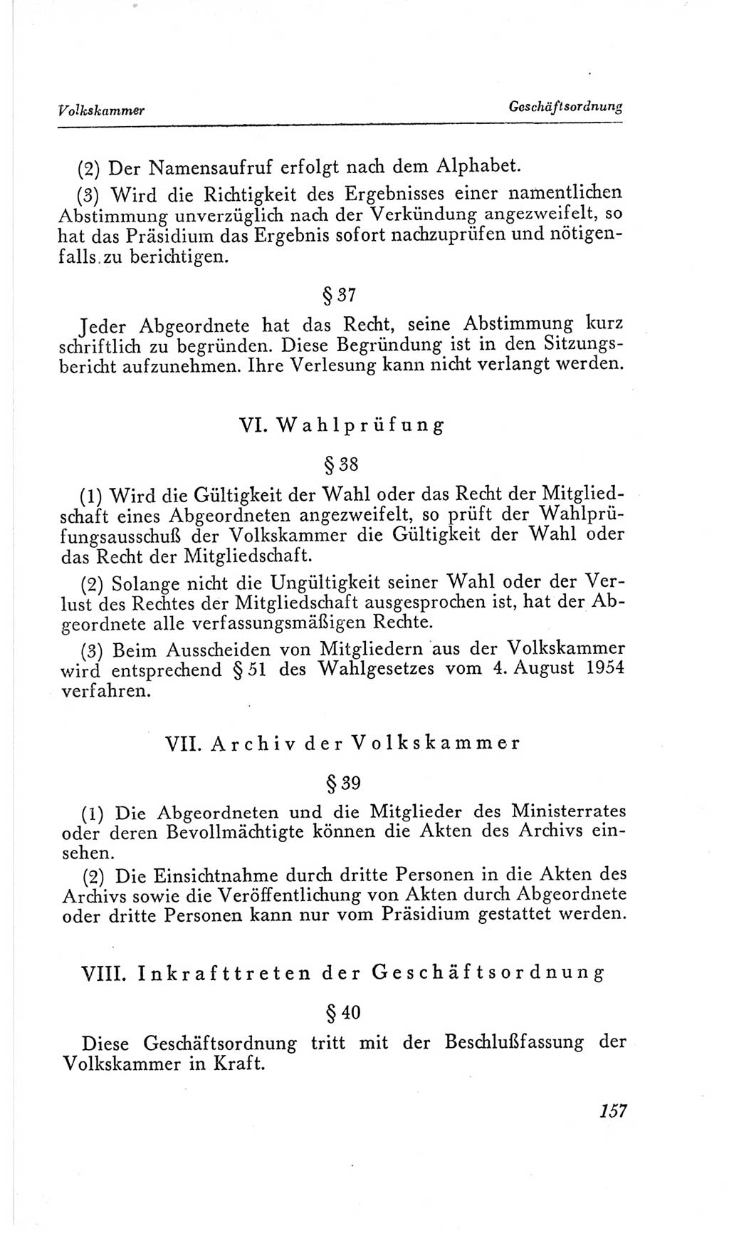 Handbuch der Volkskammer (VK) der Deutschen Demokratischen Republik (DDR), 2. Wahlperiode 1954-1958, Seite 157 (Hdb. VK. DDR, 2. WP. 1954-1958, S. 157)