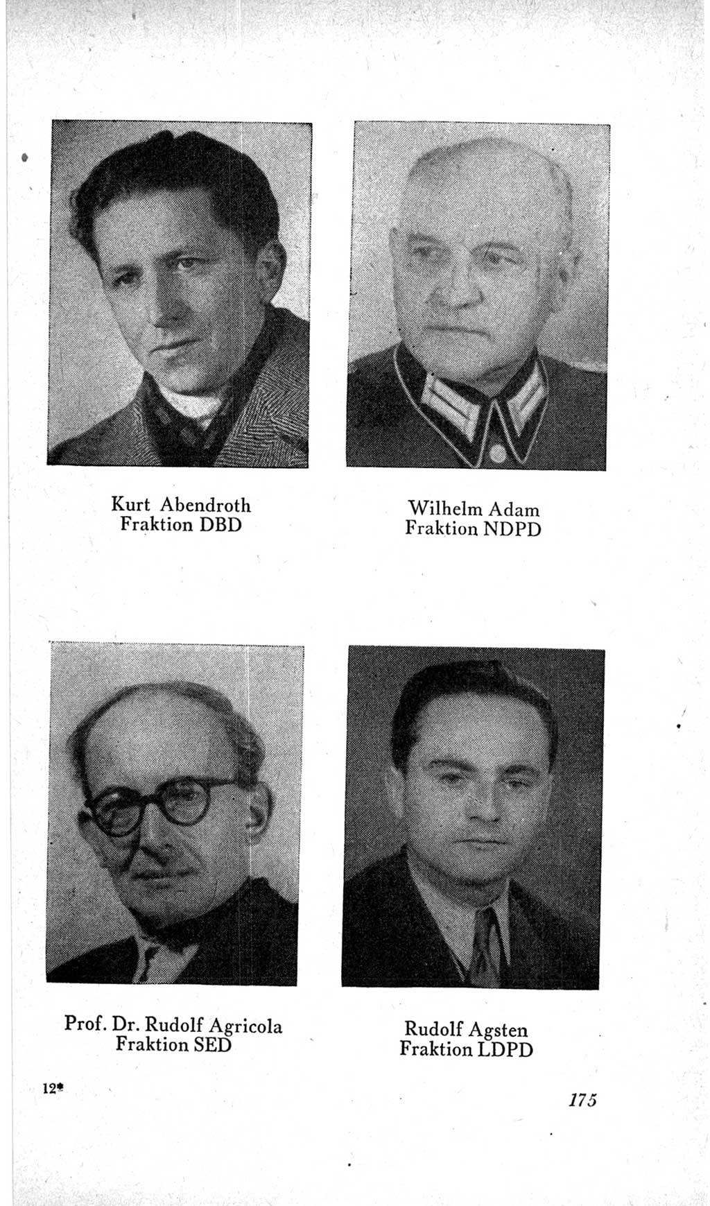 Handbuch der Volkskammer (VK) der Deutschen Demokratischen Republik (DDR), 2. Wahlperiode 1954-1958, Seite 175 (Hdb. VK. DDR, 2. WP. 1954-1958, S. 175)
