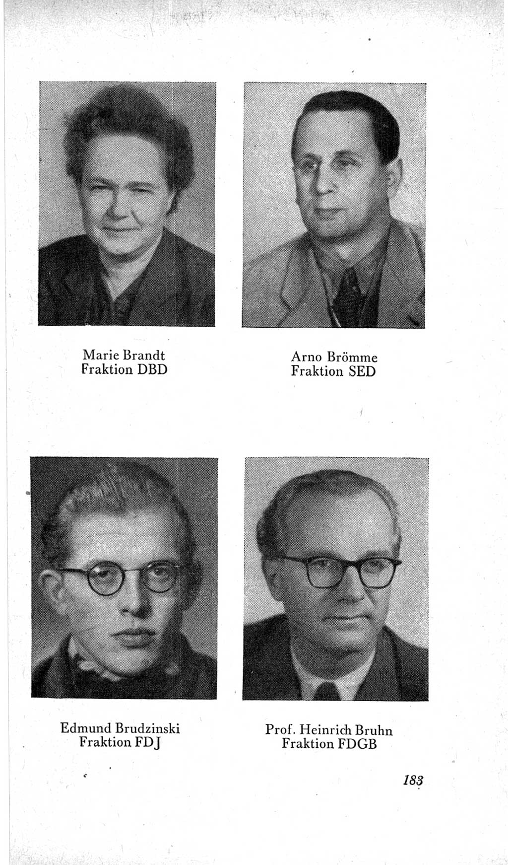 Handbuch der Volkskammer (VK) der Deutschen Demokratischen Republik (DDR), 2. Wahlperiode 1954-1958, Seite 183 (Hdb. VK. DDR, 2. WP. 1954-1958, S. 183)