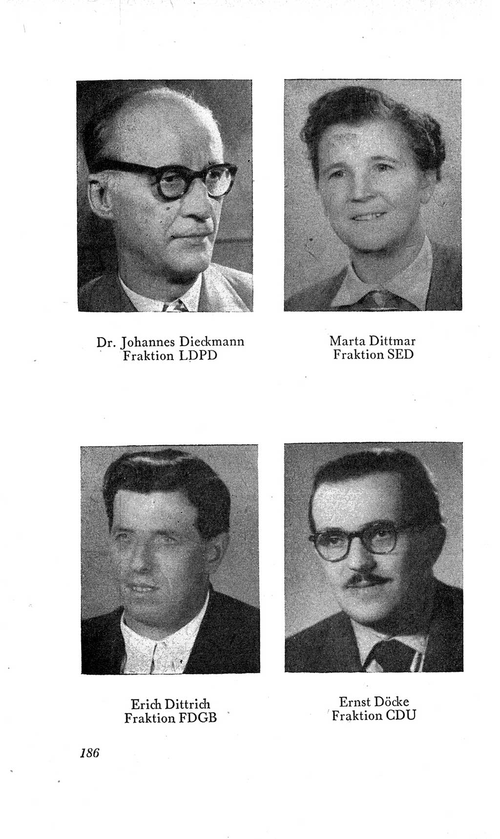 Handbuch der Volkskammer (VK) der Deutschen Demokratischen Republik (DDR), 2. Wahlperiode 1954-1958, Seite 186 (Hdb. VK. DDR, 2. WP. 1954-1958, S. 186)