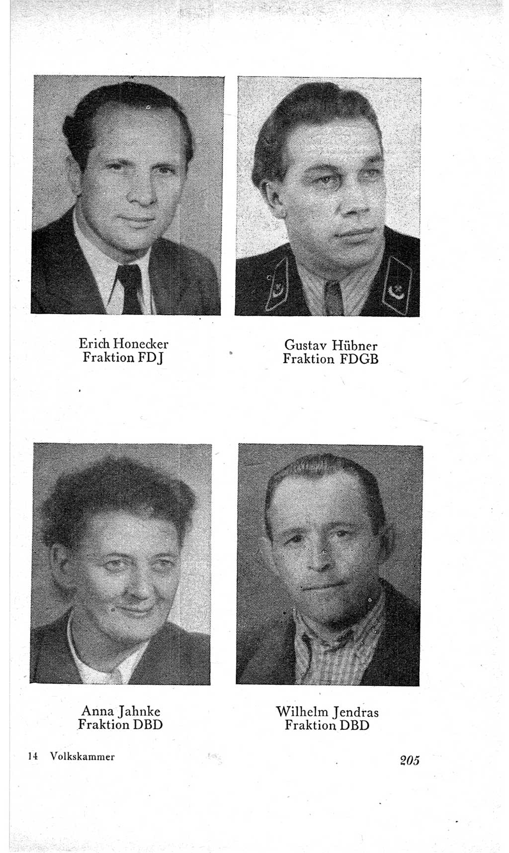 Handbuch der Volkskammer (VK) der Deutschen Demokratischen Republik (DDR), 2. Wahlperiode 1954-1958, Seite 205 (Hdb. VK. DDR, 2. WP. 1954-1958, S. 205)