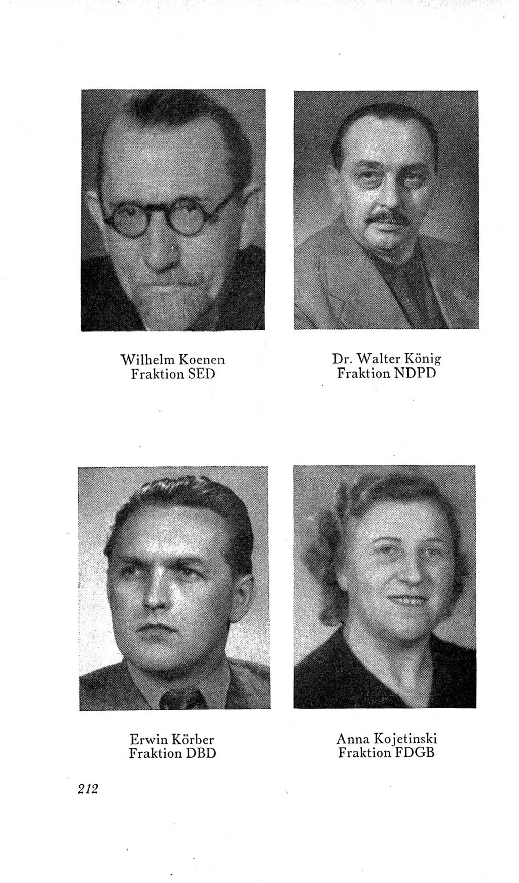 Handbuch der Volkskammer (VK) der Deutschen Demokratischen Republik (DDR), 2. Wahlperiode 1954-1958, Seite 212 (Hdb. VK. DDR, 2. WP. 1954-1958, S. 212)