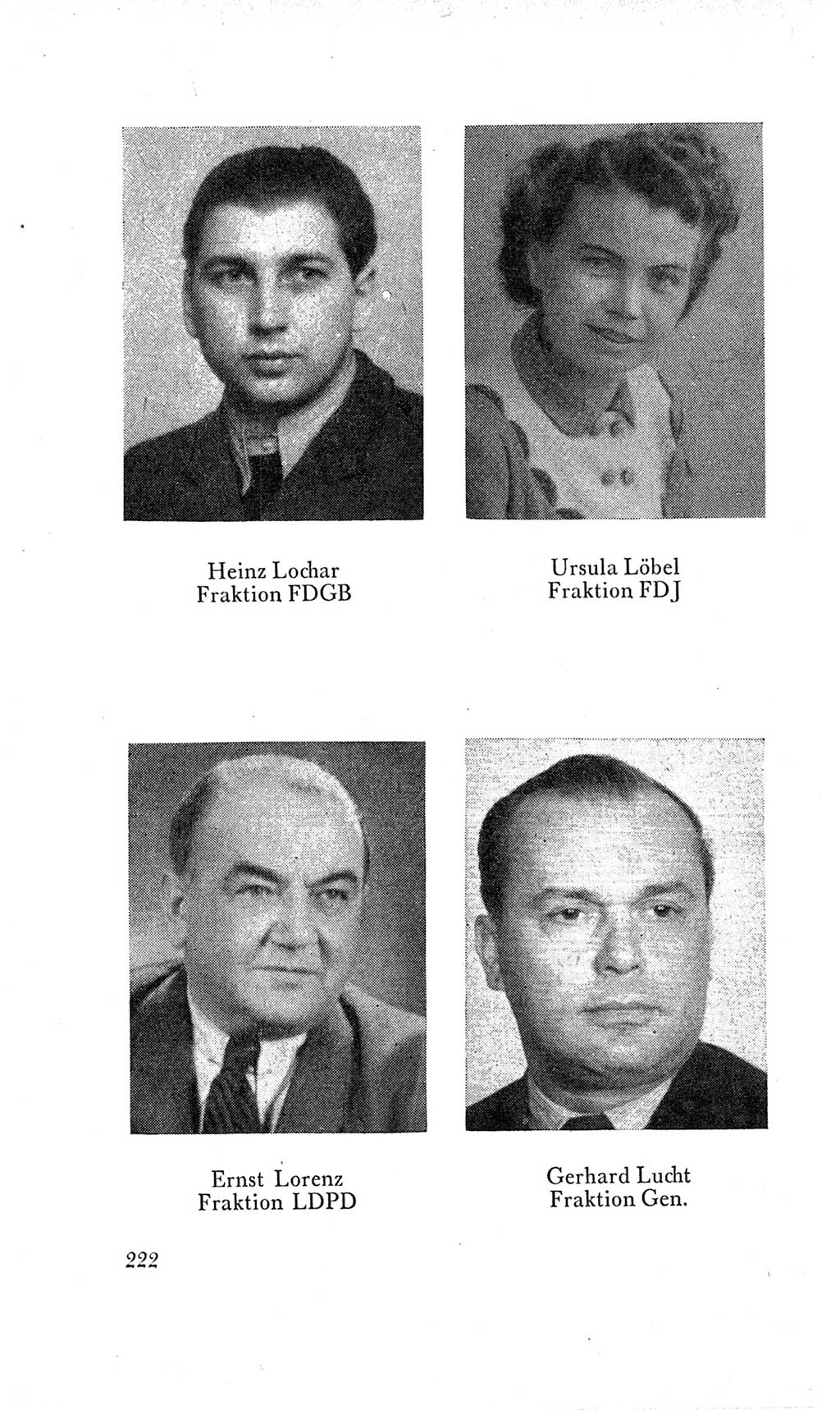 Handbuch der Volkskammer (VK) der Deutschen Demokratischen Republik (DDR), 2. Wahlperiode 1954-1958, Seite 222 (Hdb. VK. DDR, 2. WP. 1954-1958, S. 222)