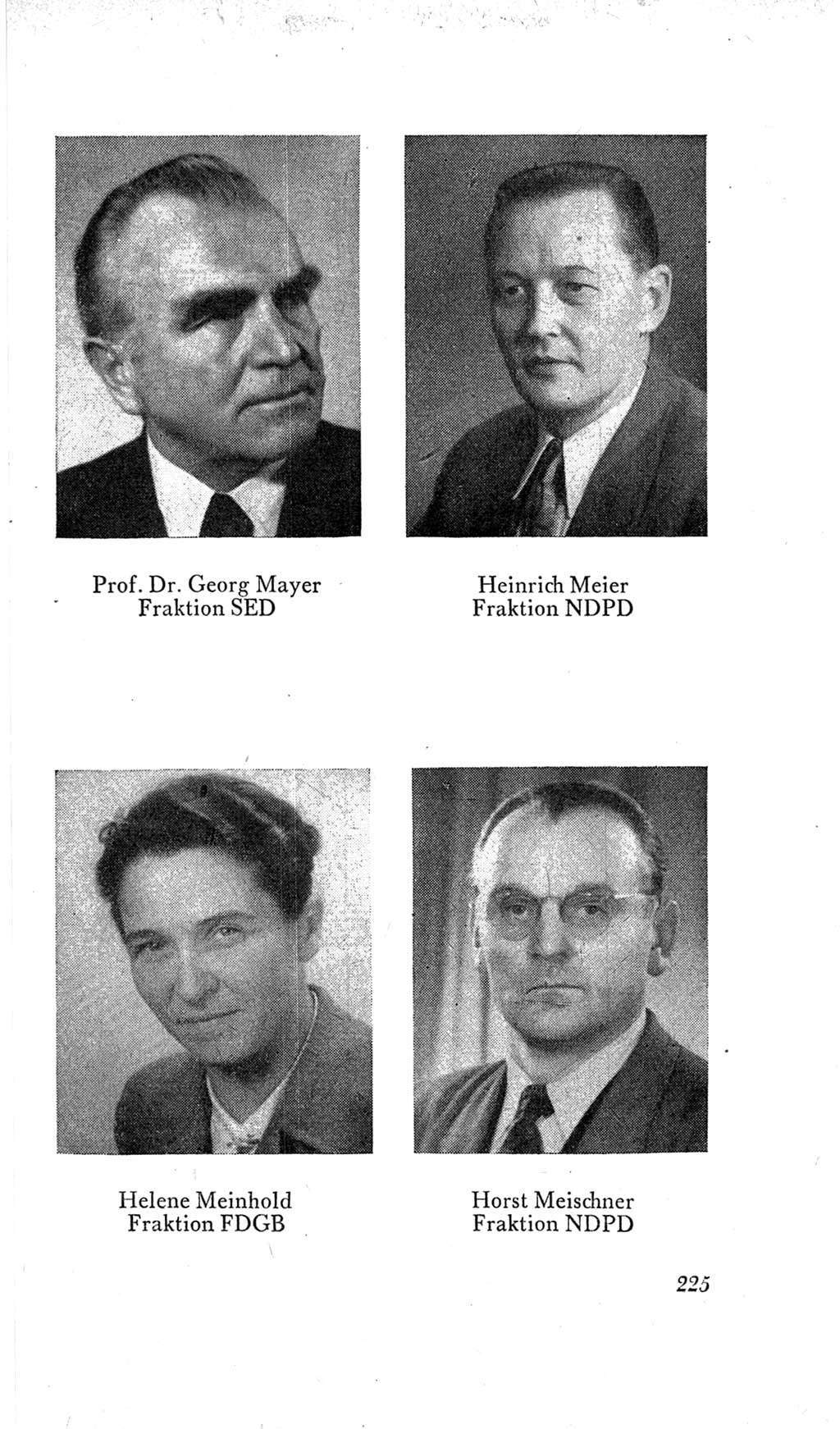 Handbuch der Volkskammer (VK) der Deutschen Demokratischen Republik (DDR), 2. Wahlperiode 1954-1958, Seite 225 (Hdb. VK. DDR, 2. WP. 1954-1958, S. 225)