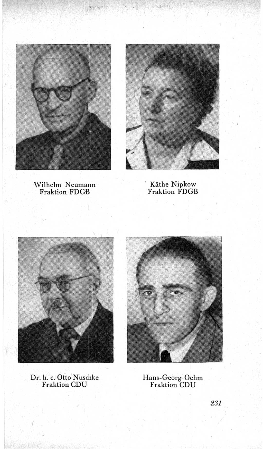Handbuch der Volkskammer (VK) der Deutschen Demokratischen Republik (DDR), 2. Wahlperiode 1954-1958, Seite 231 (Hdb. VK. DDR, 2. WP. 1954-1958, S. 231)