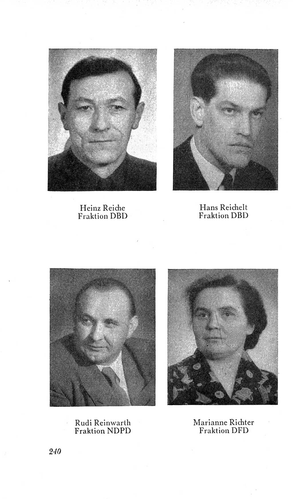 Handbuch der Volkskammer (VK) der Deutschen Demokratischen Republik (DDR), 2. Wahlperiode 1954-1958, Seite 240 (Hdb. VK. DDR, 2. WP. 1954-1958, S. 240)
