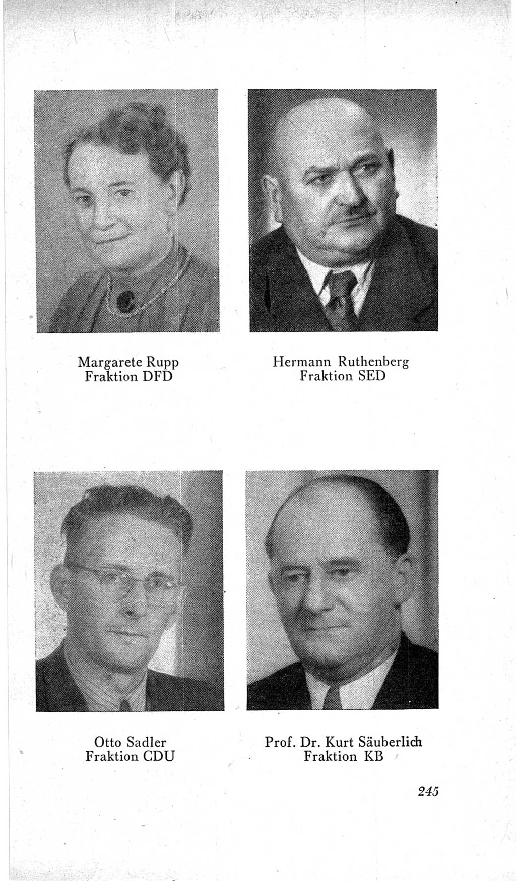 Handbuch der Volkskammer (VK) der Deutschen Demokratischen Republik (DDR), 2. Wahlperiode 1954-1958, Seite 245 (Hdb. VK. DDR, 2. WP. 1954-1958, S. 245)