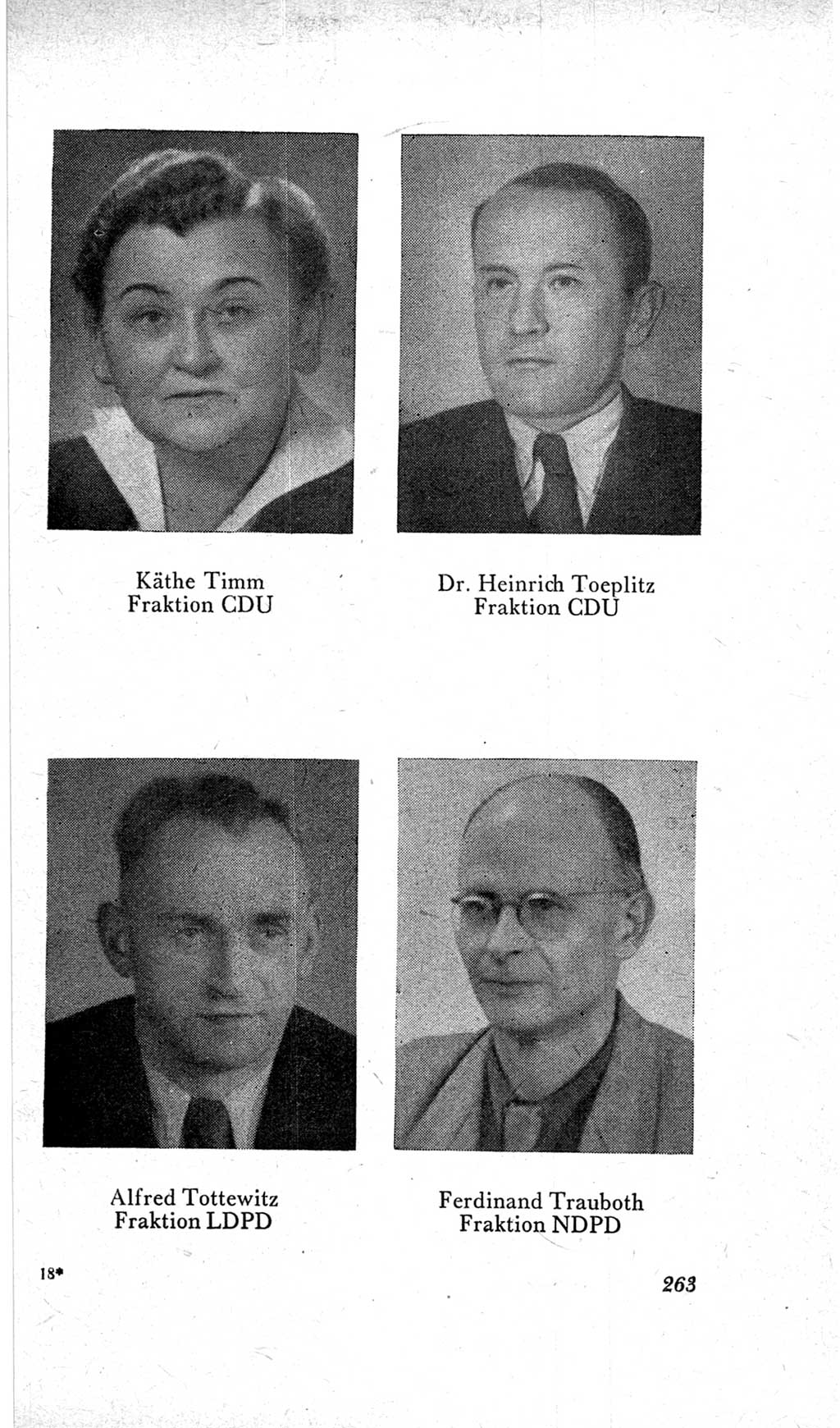 Handbuch der Volkskammer (VK) der Deutschen Demokratischen Republik (DDR), 2. Wahlperiode 1954-1958, Seite 263 (Hdb. VK. DDR, 2. WP. 1954-1958, S. 263)