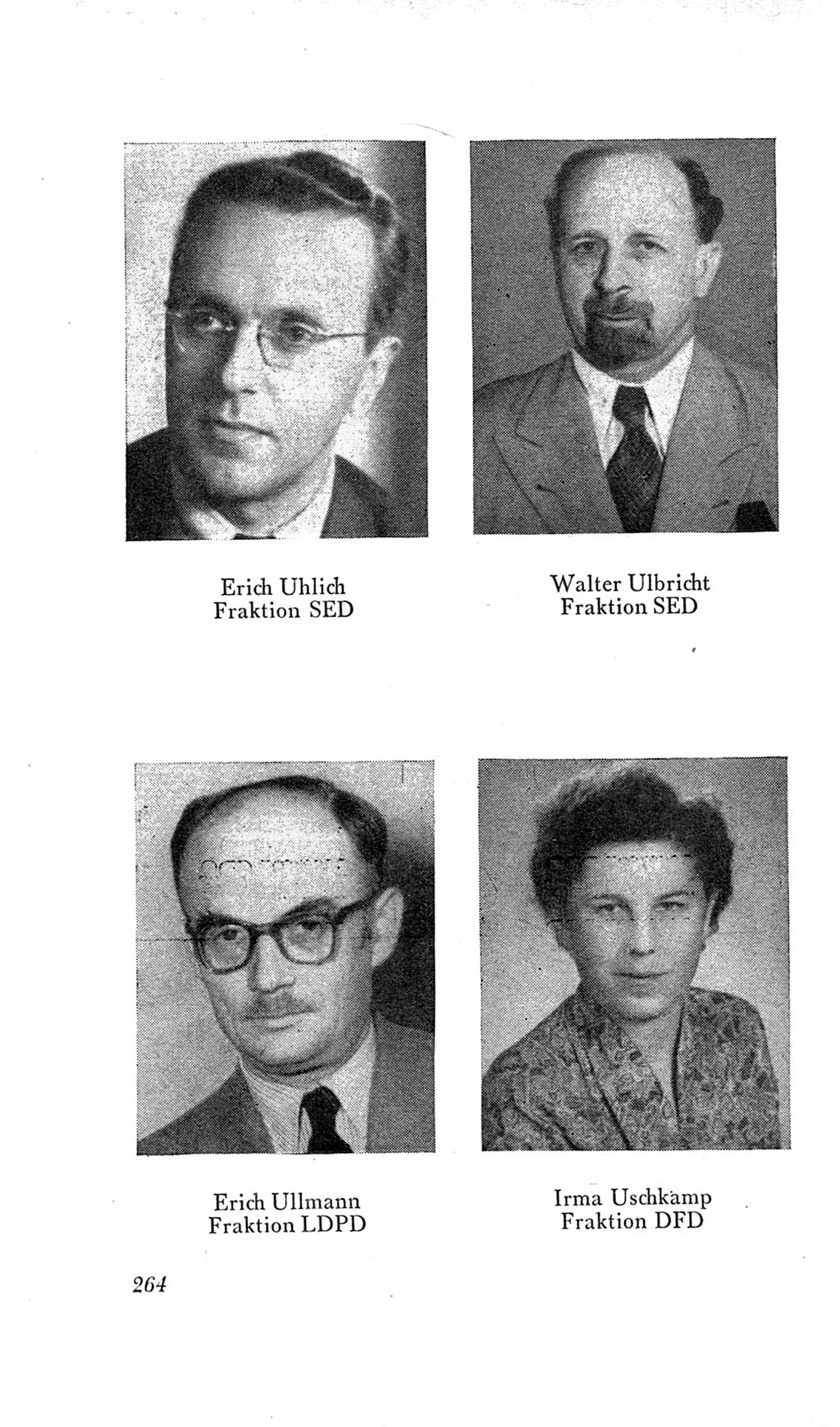 Handbuch der Volkskammer (VK) der Deutschen Demokratischen Republik (DDR), 2. Wahlperiode 1954-1958, Seite 264 (Hdb. VK. DDR, 2. WP. 1954-1958, S. 264)