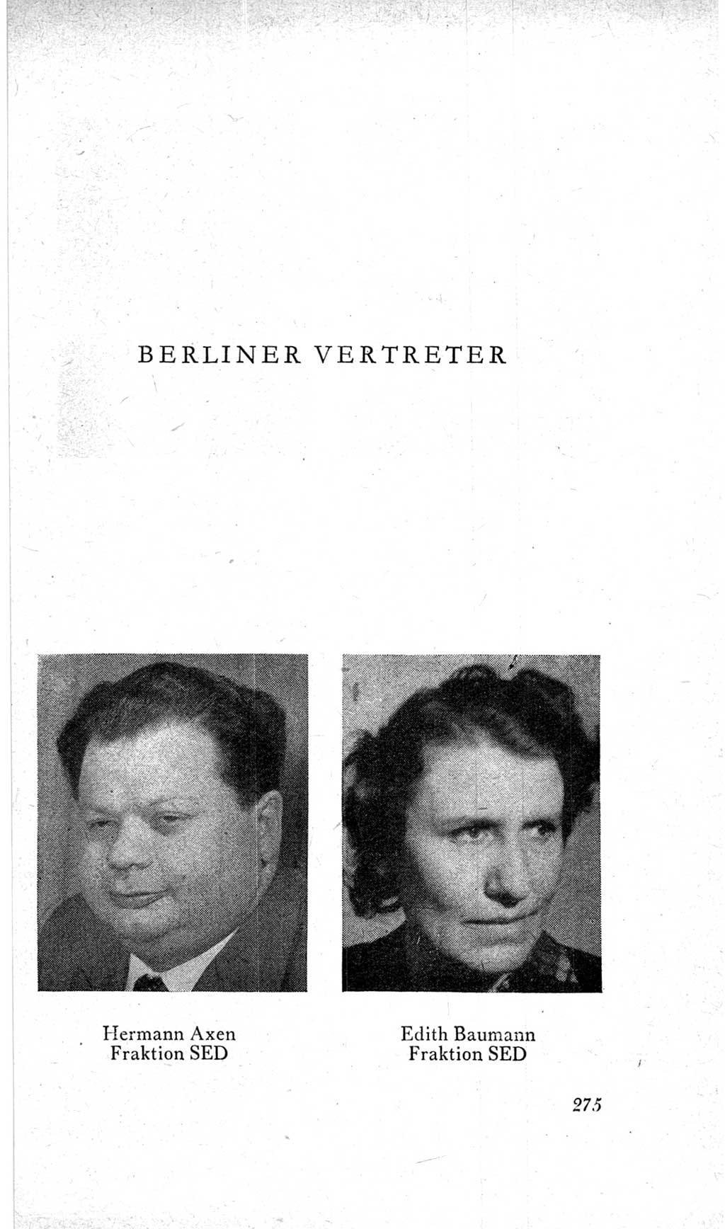 Handbuch der Volkskammer (VK) der Deutschen Demokratischen Republik (DDR), 2. Wahlperiode 1954-1958, Seite 275 (Hdb. VK. DDR, 2. WP. 1954-1958, S. 275)