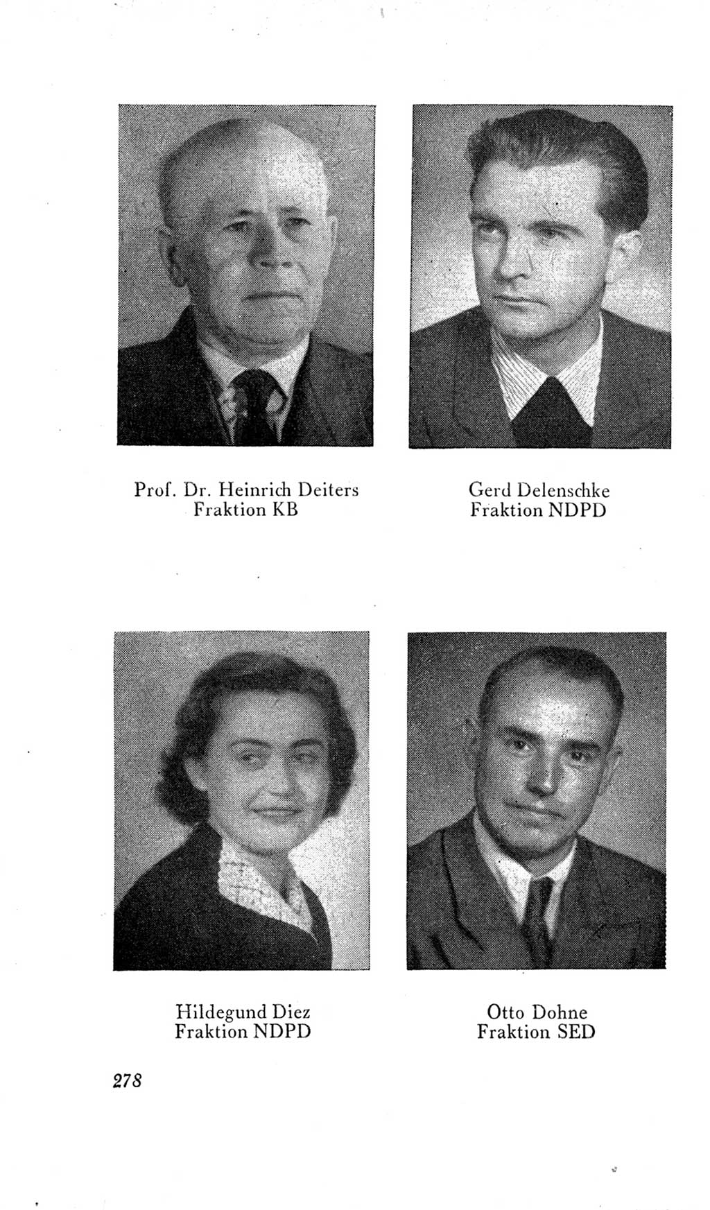 Handbuch der Volkskammer (VK) der Deutschen Demokratischen Republik (DDR), 2. Wahlperiode 1954-1958, Seite 278 (Hdb. VK. DDR, 2. WP. 1954-1958, S. 278)