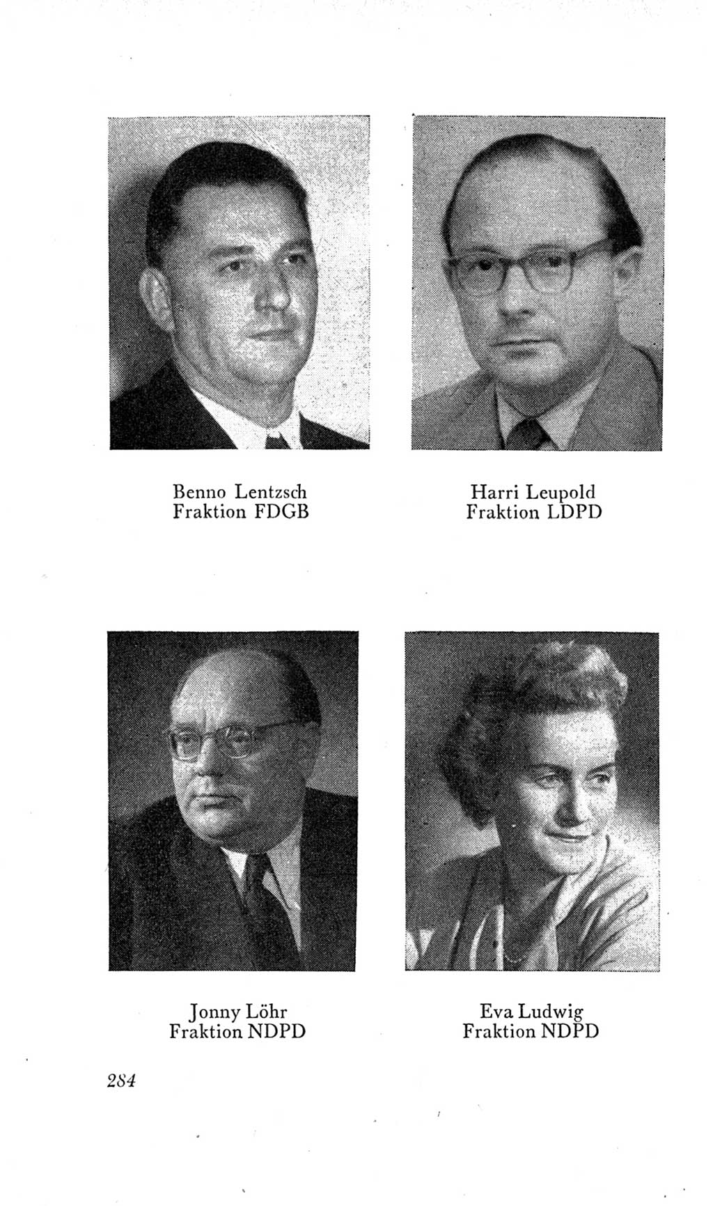 Handbuch der Volkskammer (VK) der Deutschen Demokratischen Republik (DDR), 2. Wahlperiode 1954-1958, Seite 284 (Hdb. VK. DDR, 2. WP. 1954-1958, S. 284)
