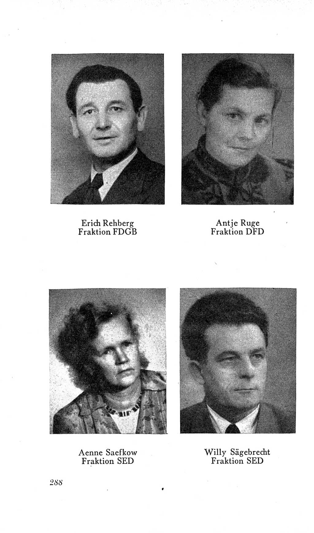 Handbuch der Volkskammer (VK) der Deutschen Demokratischen Republik (DDR), 2. Wahlperiode 1954-1958, Seite 288 (Hdb. VK. DDR, 2. WP. 1954-1958, S. 288)