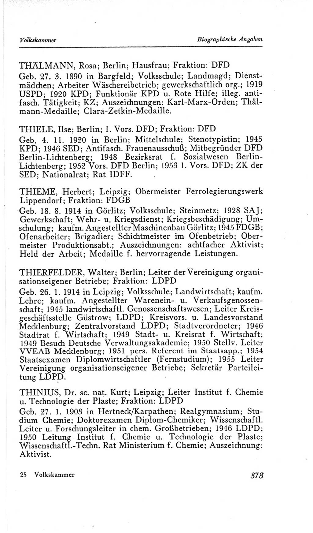 Handbuch der Volkskammer (VK) der Deutschen Demokratischen Republik (DDR), 2. Wahlperiode 1954-1958, Seite 373 (Hdb. VK. DDR, 2. WP. 1954-1958, S. 373)