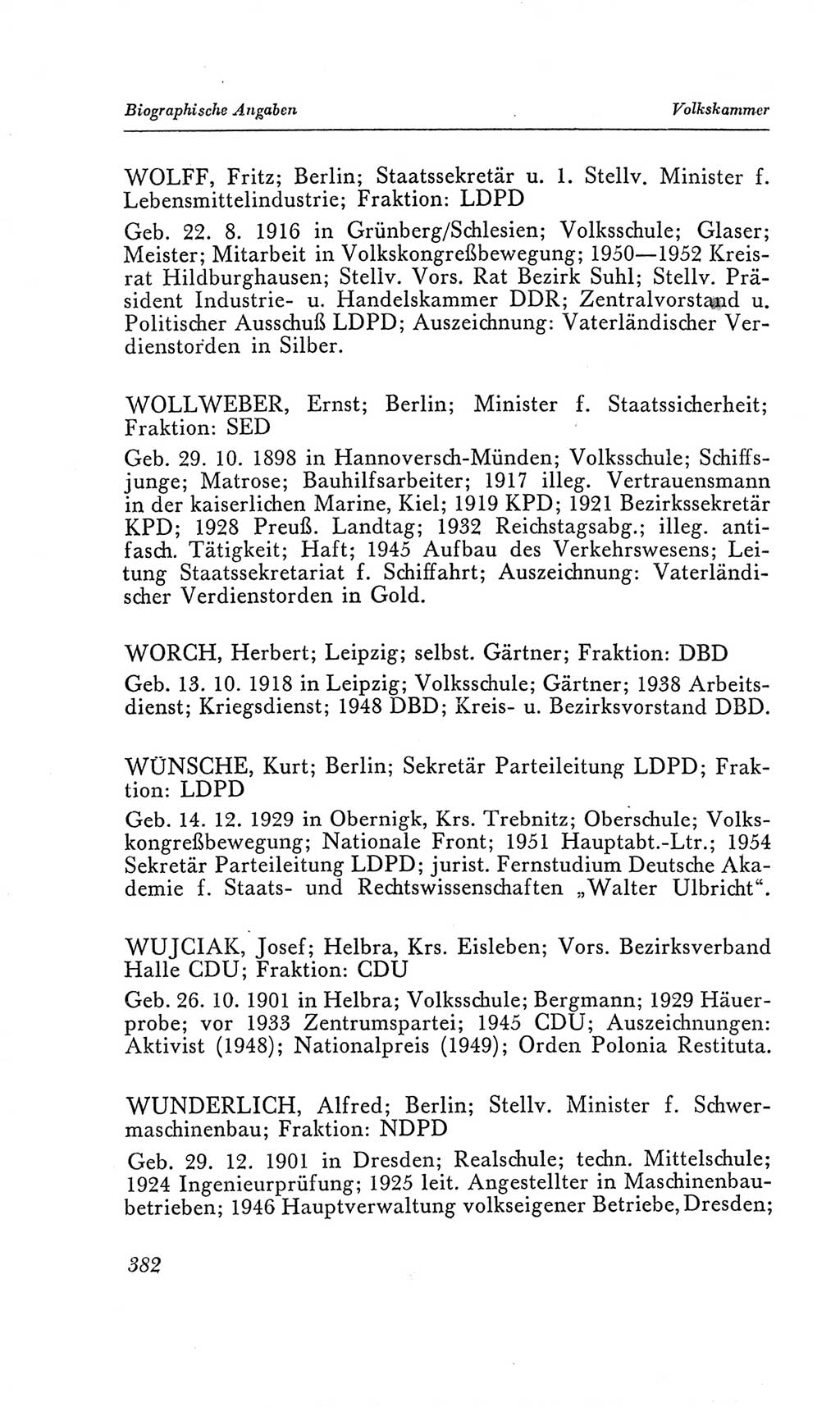 Handbuch der Volkskammer (VK) der Deutschen Demokratischen Republik (DDR), 2. Wahlperiode 1954-1958, Seite 382 (Hdb. VK. DDR, 2. WP. 1954-1958, S. 382)