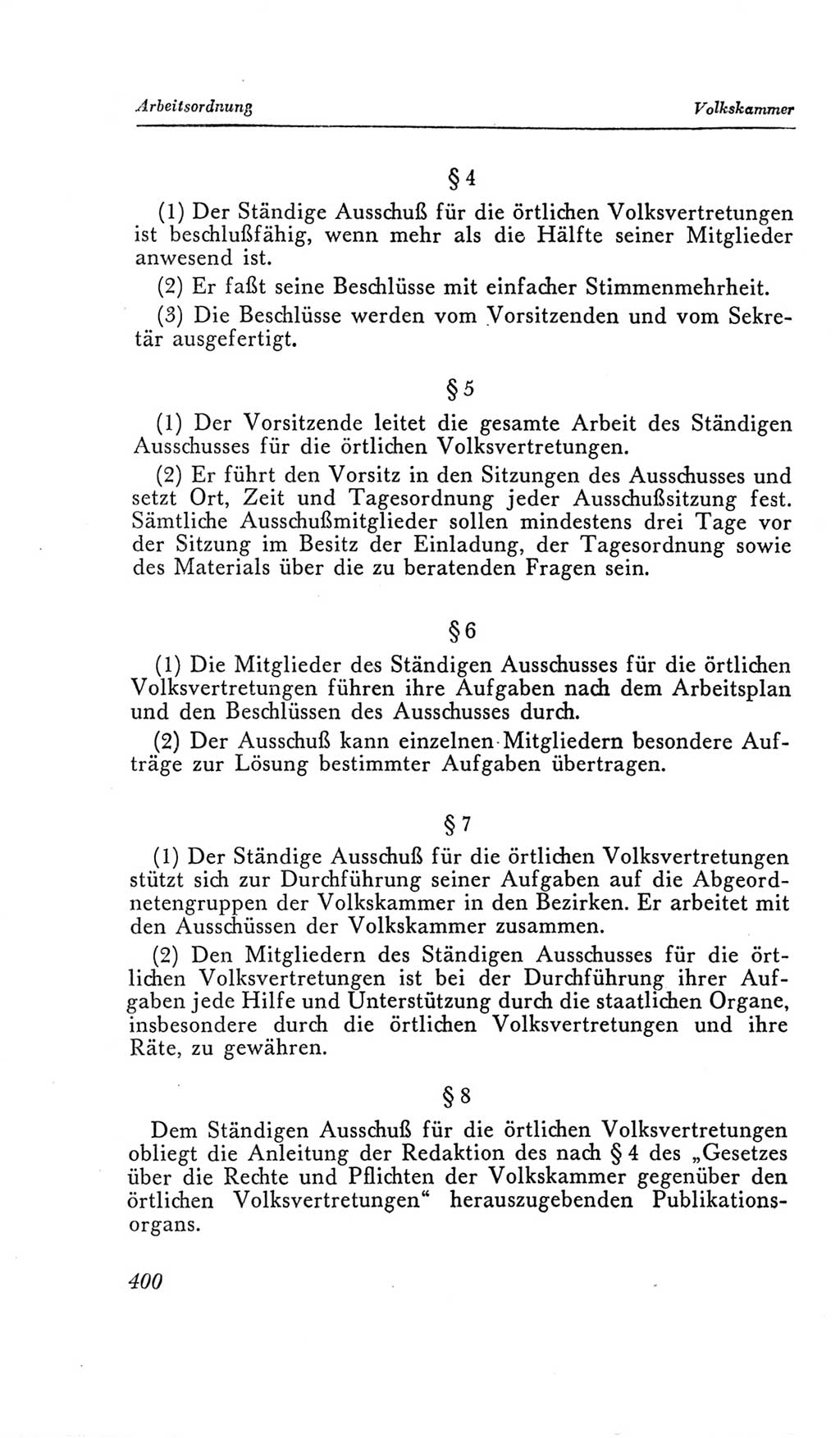 Handbuch der Volkskammer (VK) der Deutschen Demokratischen Republik (DDR), 2. Wahlperiode 1954-1958, Seite 400 (Hdb. VK. DDR, 2. WP. 1954-1958, S. 400)